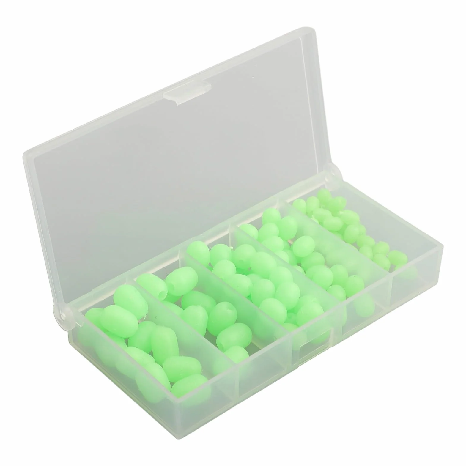 Perles de pêche lumineuses en plastique souple lot de 100 flotteur ovale pêche de nuit mer eau douce