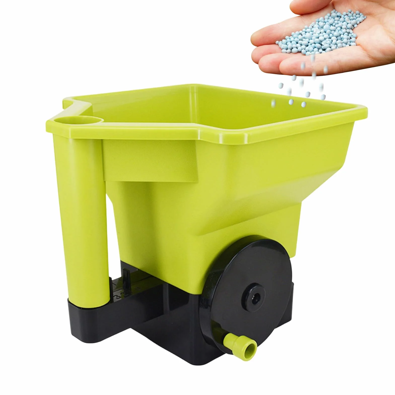 Épandeur d'engrais de précision ergonomique portable pour pelouse et jardin