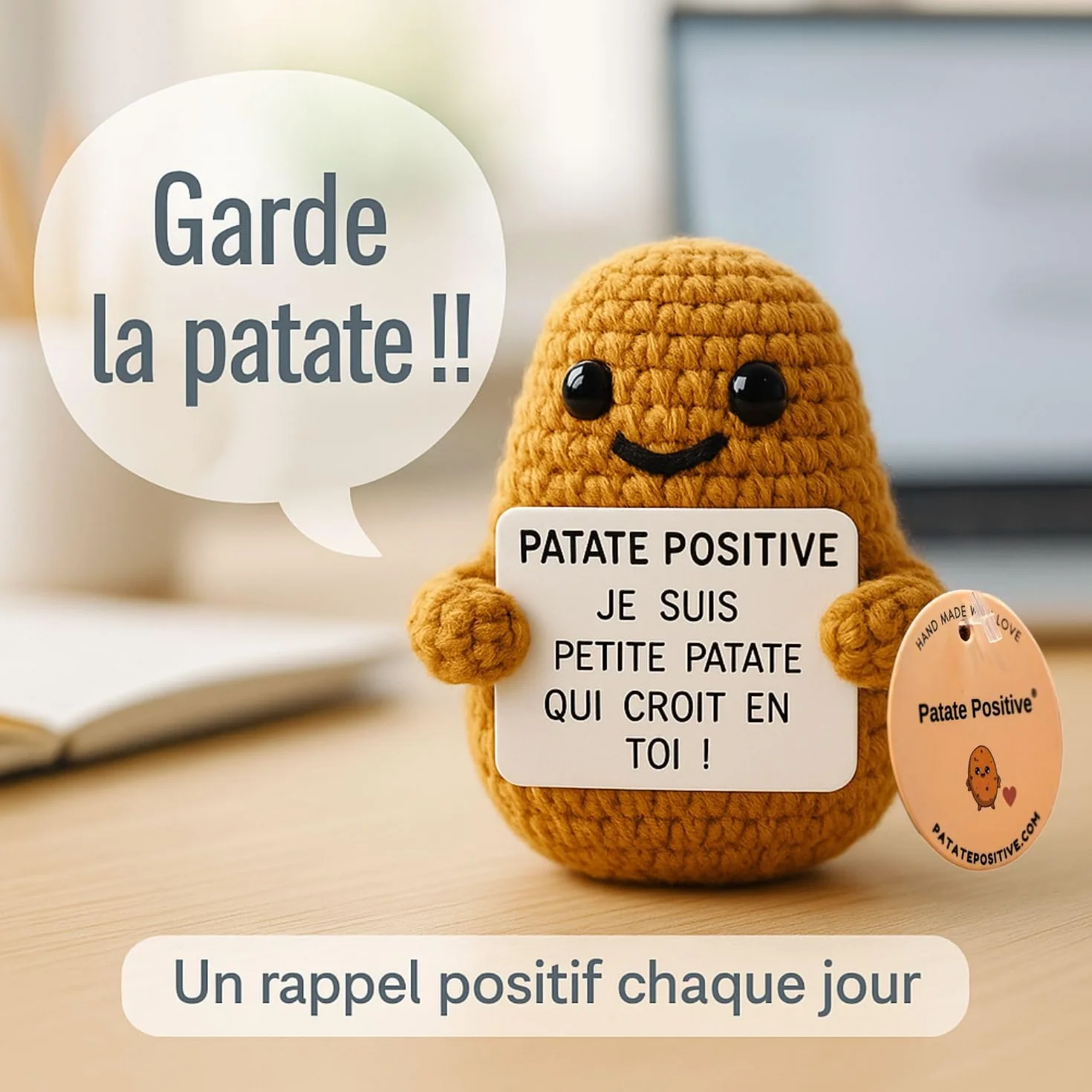 Peluche Motivation Patate Positive Cadeau Original Decoration Maison Anniversaire