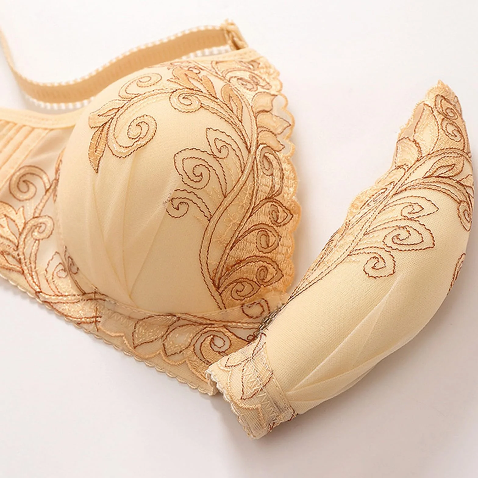 Soutiens-Gorge à Maintien élevé pour Femmes, Bretelles réglables, Couverture complète, sans Armatures, Coton Bio, Dos Nu, Bandeau