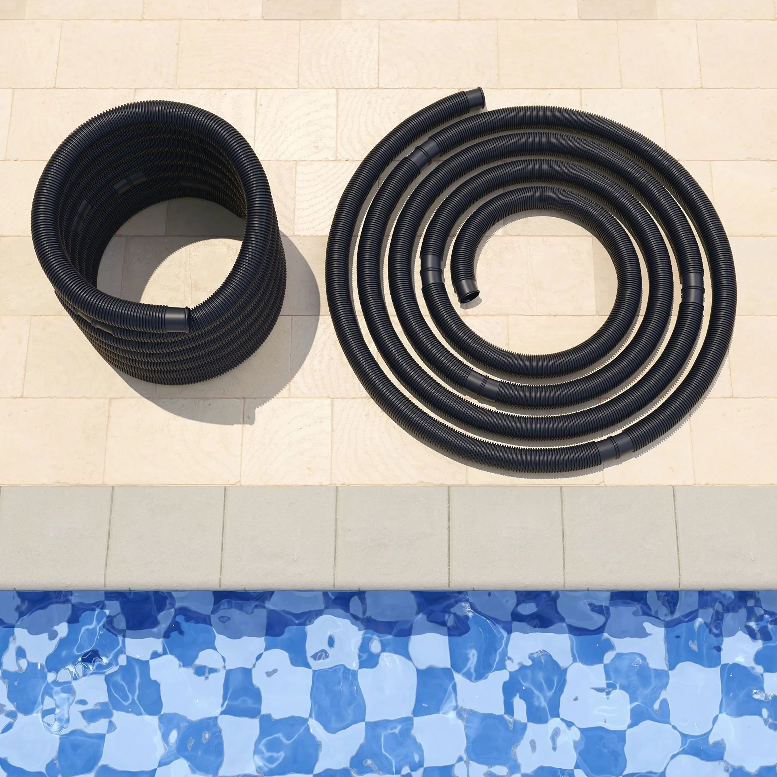 Monzana Tuyau Piscine 32 mm 6m Flexible Filtration Hors-Sol Pompe Filtre à Sable Noir