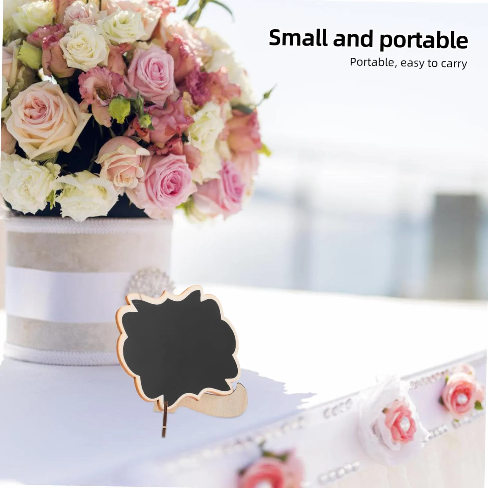 Healifty 10 pièces Mini Tableau Ardoise avec Support Bois Étiquettes Buffet Alimentaires Réutilisables pour Décorations Fêtes Mariage