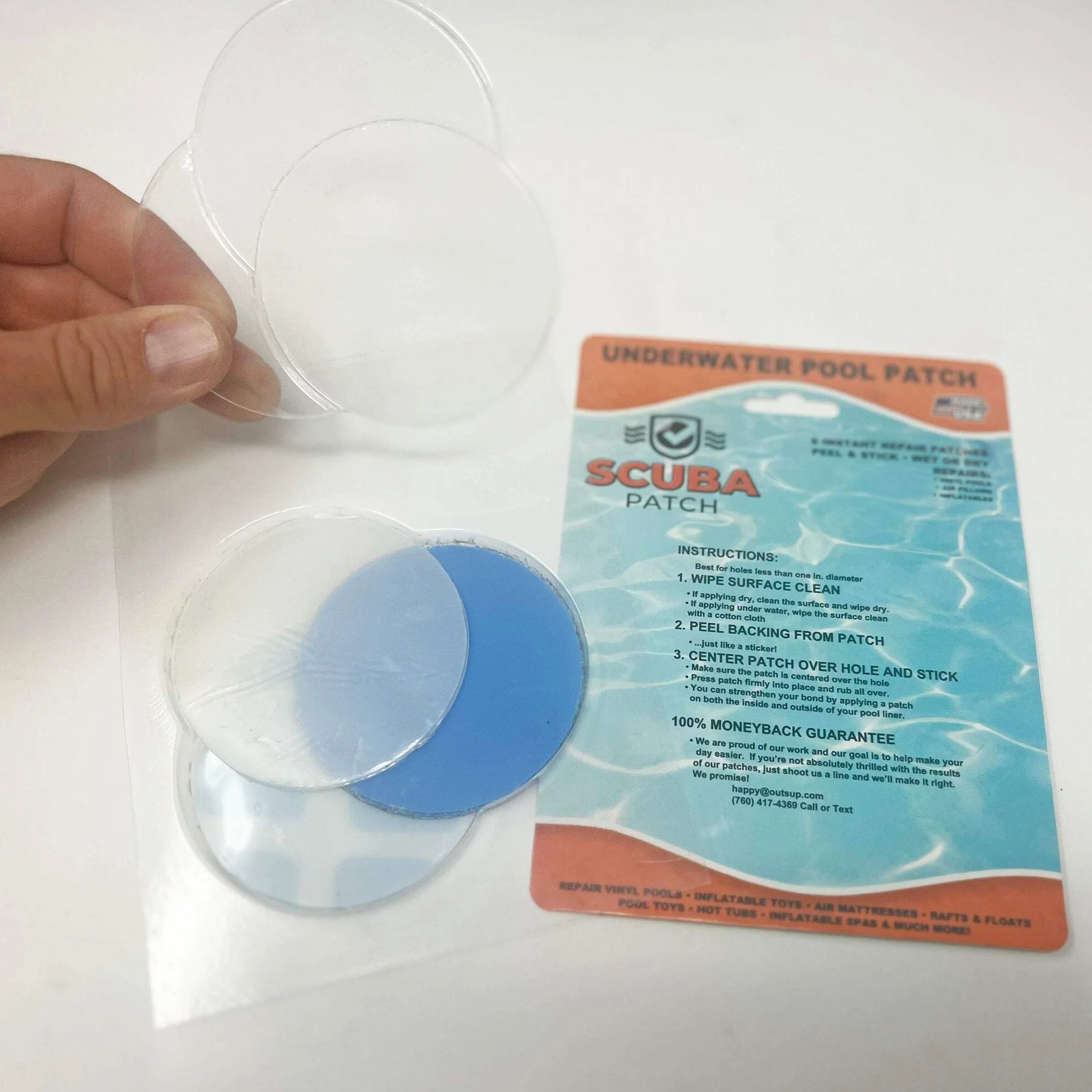 Kit de réparation tout-en-un pour piscines hors sol 20,3 cm - Patchs en vinyle