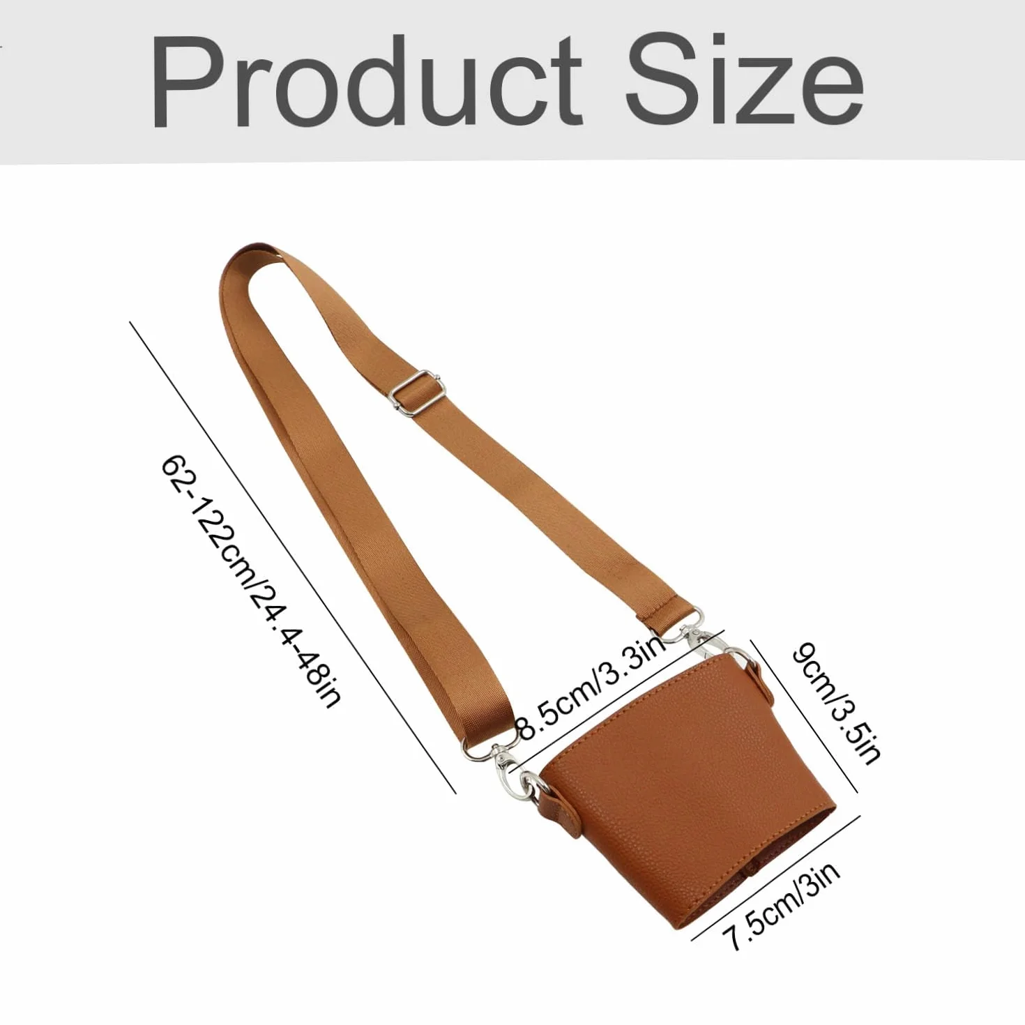 BandoulièRe Gobelet Bouteille Porte Bouilloire - RéGlable Sangle Poche Accessoire Gourde ChaîNe Collier Cordon éPaule Universel Portable Convient RandonnéE Cyclisme Grand Air Camping Voyage（Marron）