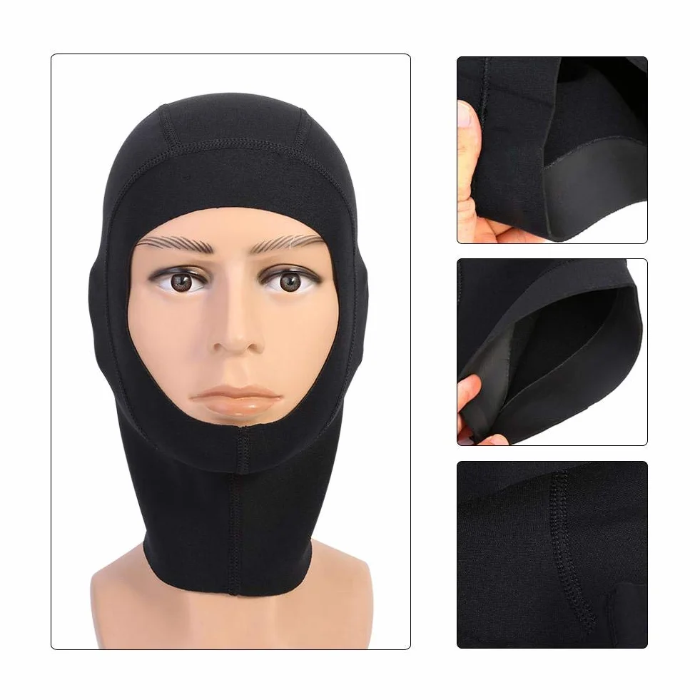 VIFER Bonnet de Plongée Thermique 1mm/3mm Néoprène Cagoule Surf Chapeau Cagoule de Plongée pour Apnée Kayak Voile Canoë