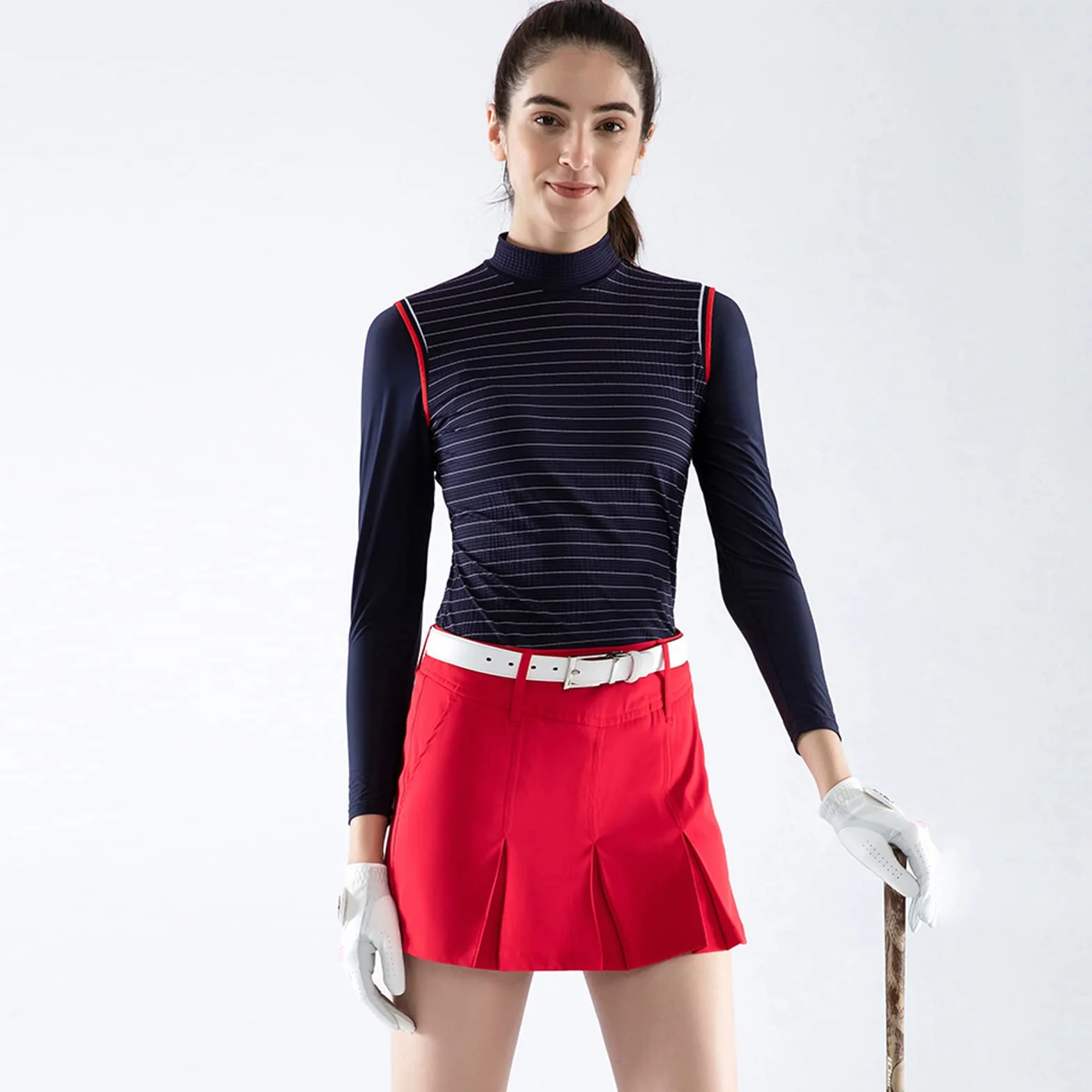 FINGER TEN Gants de Golf Femme Cuir Cabretta Marqueur de Balle Taille S M L XL