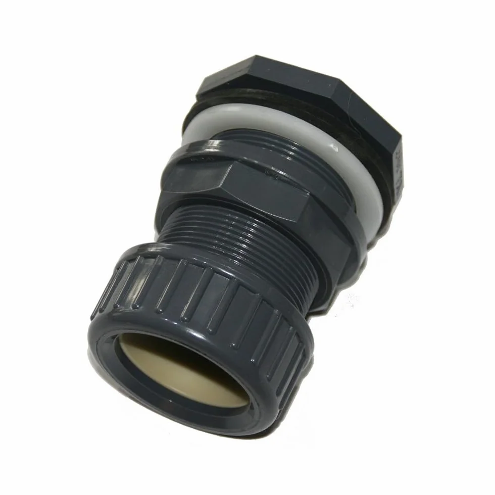 Traversée de paroi PVC ø50 mm + écrou de serrage
