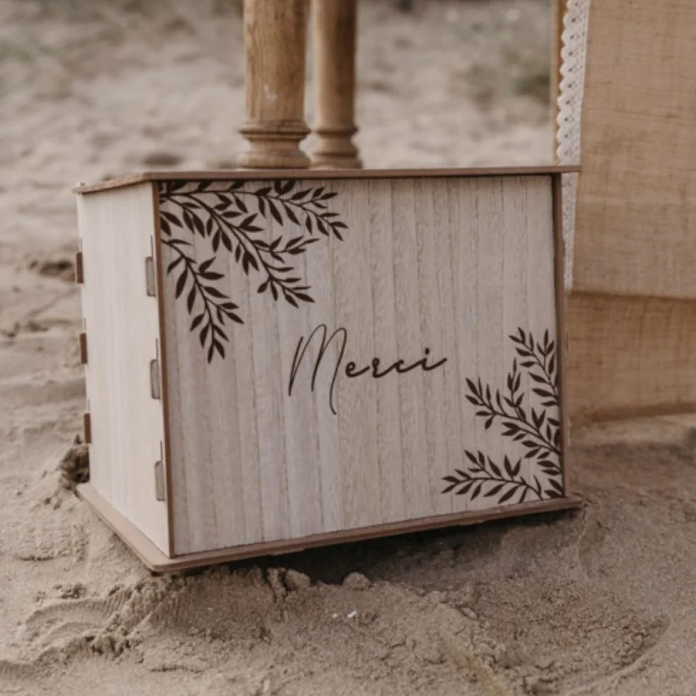 URNE Bois Merci RÉUTILISABLE 30X23.5X23.5CM Nature