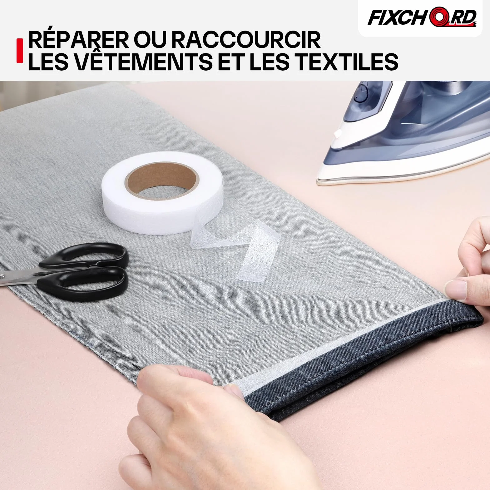 Ruban Thermocollant pour Ourlet, Bande Thermocollante sans Couture, Blanc 30M x 20MM