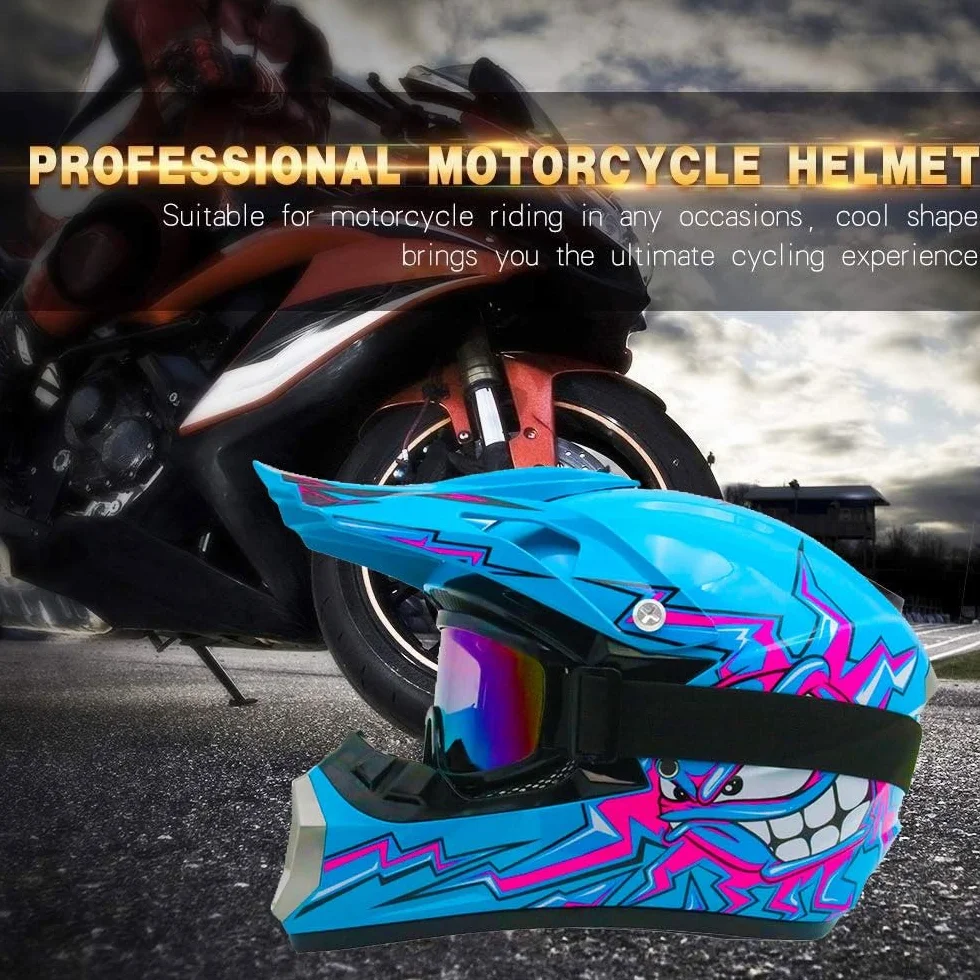 Casque Moto Tout-Terrain Homologué Dot pour Enfants Jeunes BMX MX VTT