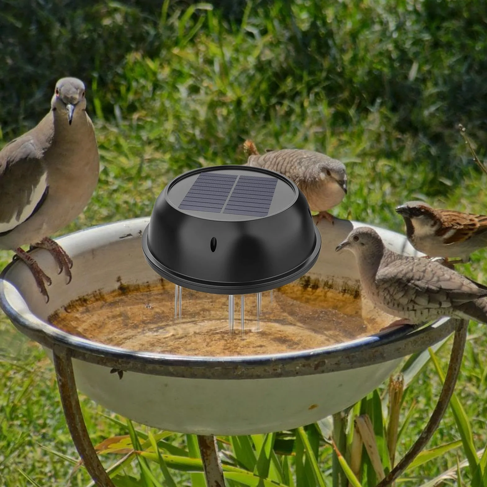 Solar Water Wiggler Solar Powered Bird Bath Water Mixer with Bracket for Garden