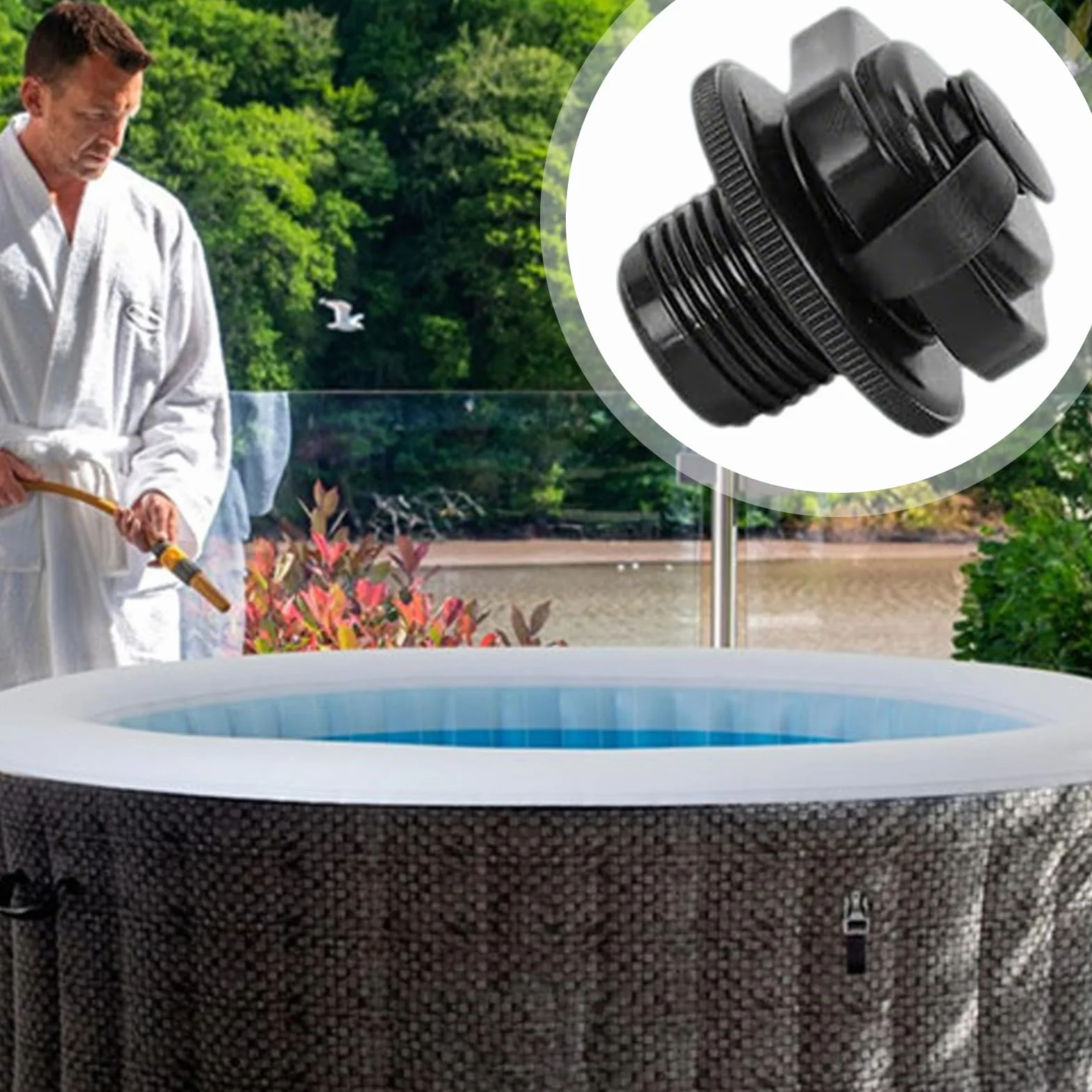 Lay-Z-Spa Bestway Coleman Intex valve gonflage spirale remplacement F4C009B bouchon couvercle baignoire gonflable