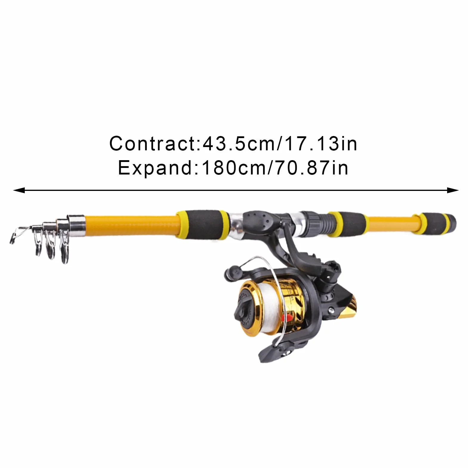 Canne à pêche télescopique 180 cm Junior set avec moulinet portable