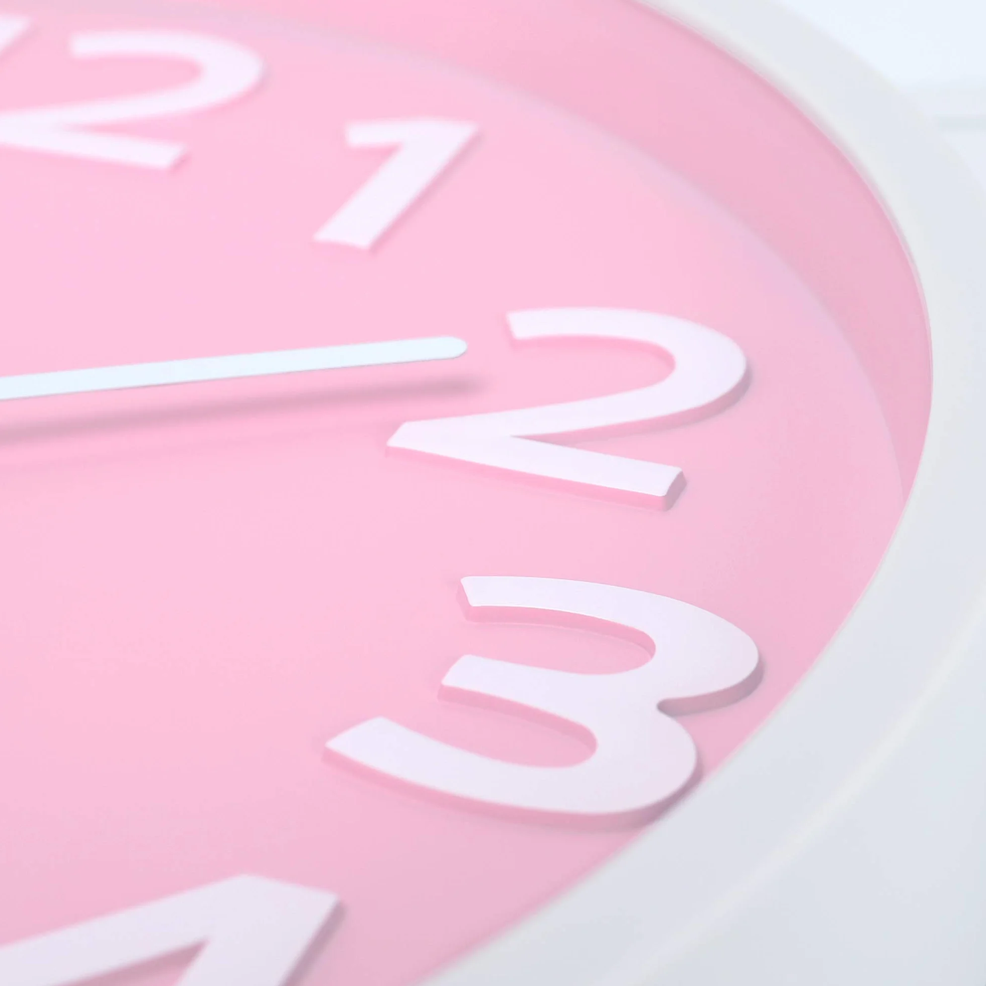 Lafocuse Horloge Murale Rose Fille 30cm Grande Chiffres 3D Silencieuse Pendule Murale Moderne