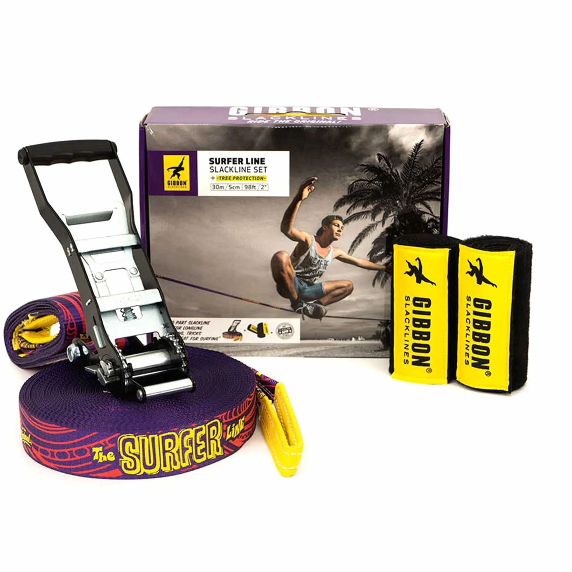Gibbon Slacklines Surfer Line Kit de Slackline Violet M