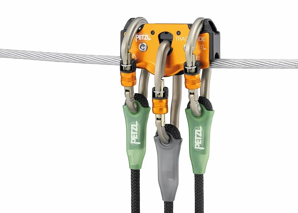 PETZL, Trac Guide, La Pression Optimale De Poulie pour Parcs D'Aventure, Orange, Taille Unique, Unisexe Adulte