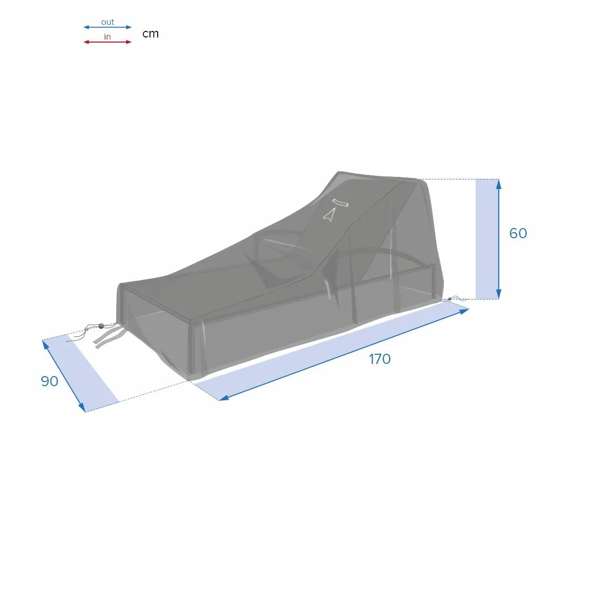 Hespéride Housse de Protection pour Transat M 170x90x60cm Polyester