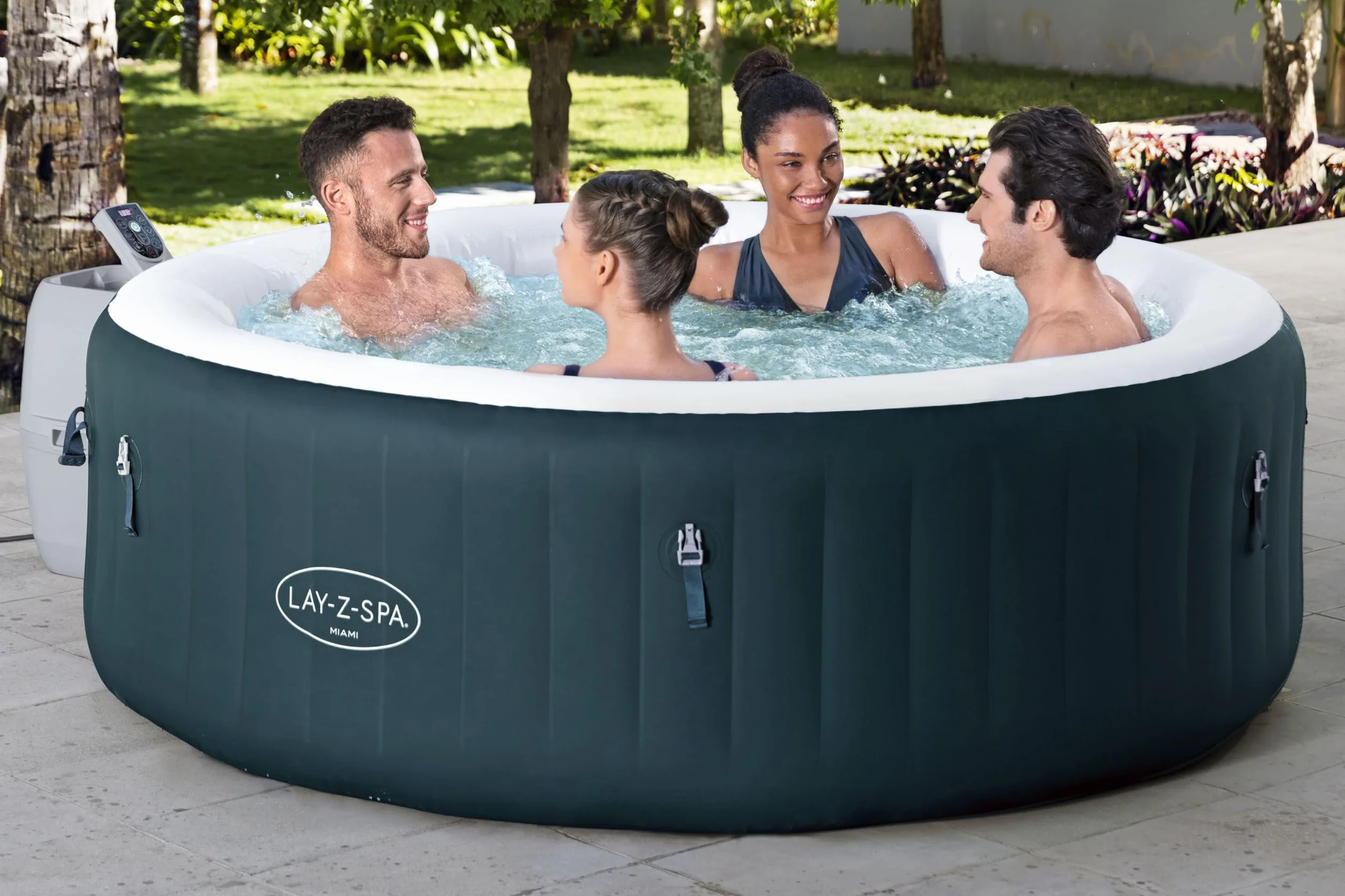 Bestway Spa Gonflable Miami AirJet 196x196x66 cm Vert foncé