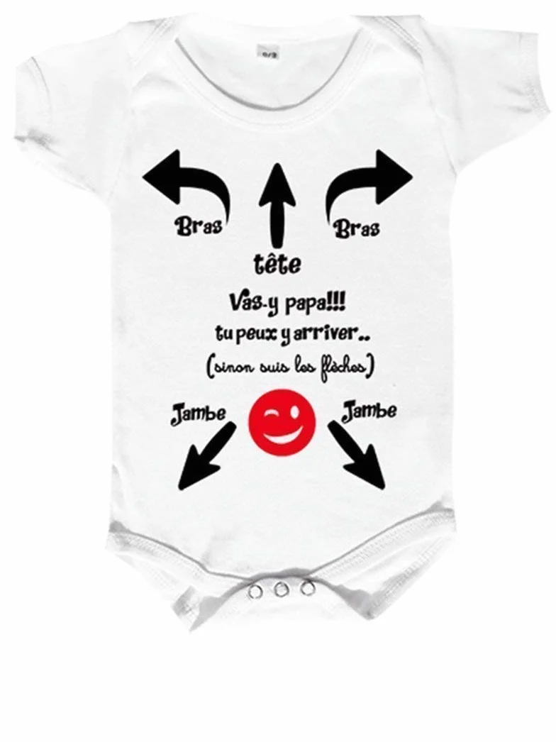 Body bébé humour cadeau de naissance mode d'emploi pour papa