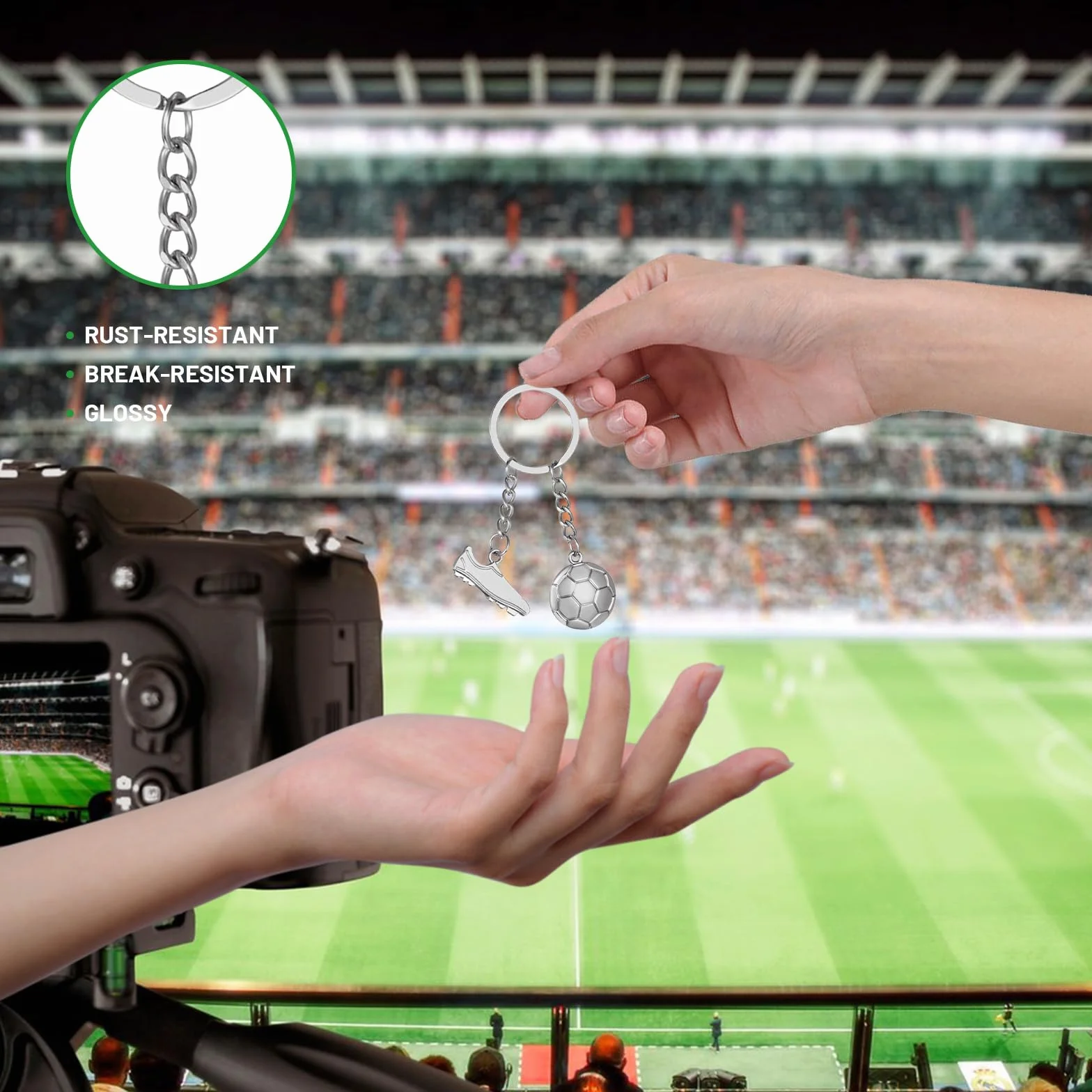 Porte-clés de Football Unisexe, Porte Clés Sport Porte Clé Football, Argent Porte Clé Chaussure Football, Porte Clé Ballon de Foot pour Adultes Enfants, Porte Clef Football pour Ccadeaux Créatifs