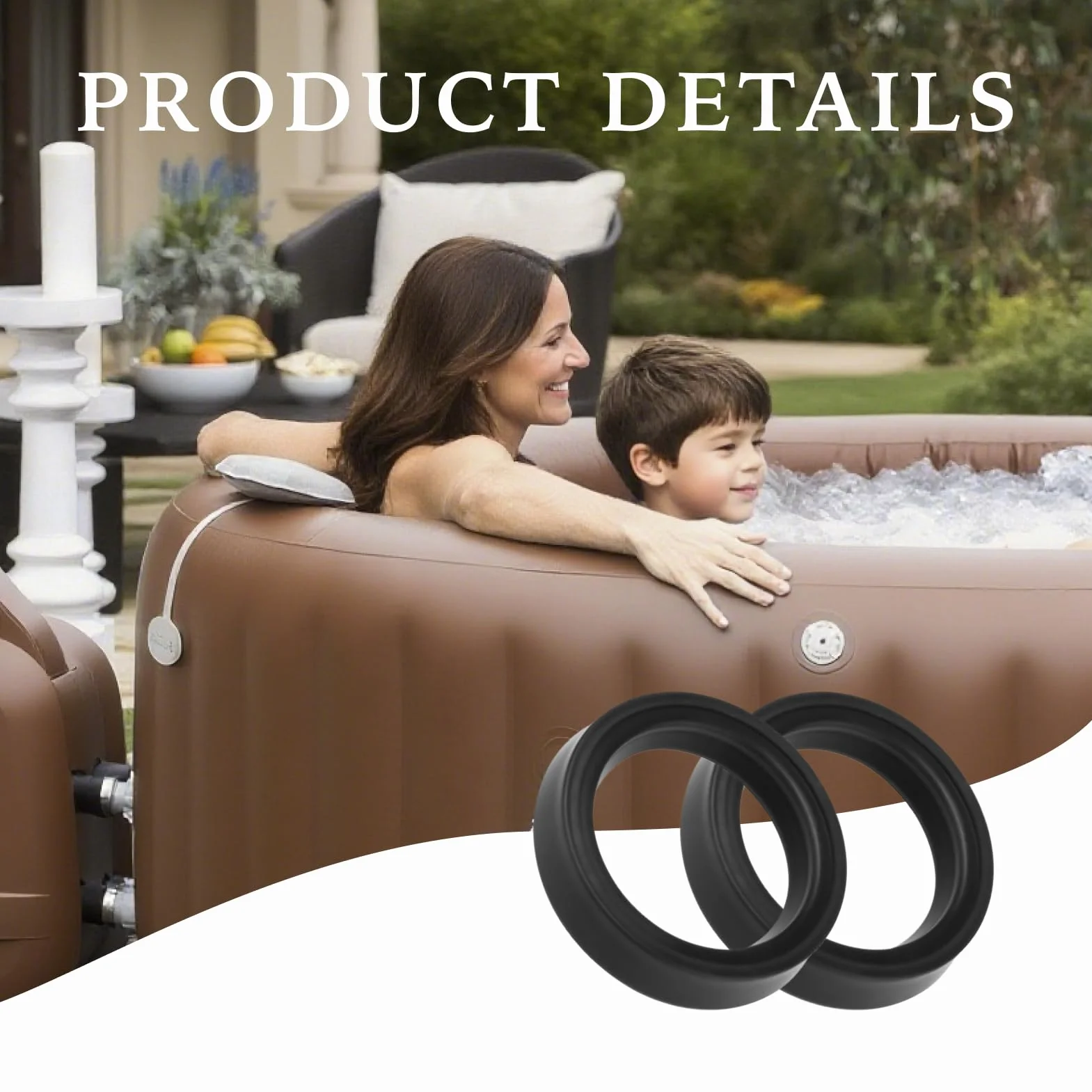 Joint de Connecteur de Spa de Remplacement 11699 Kit de Joints d'Entrée et de Sortie en Silicone pour Piscine et Jacuzzi (Lot de 2)