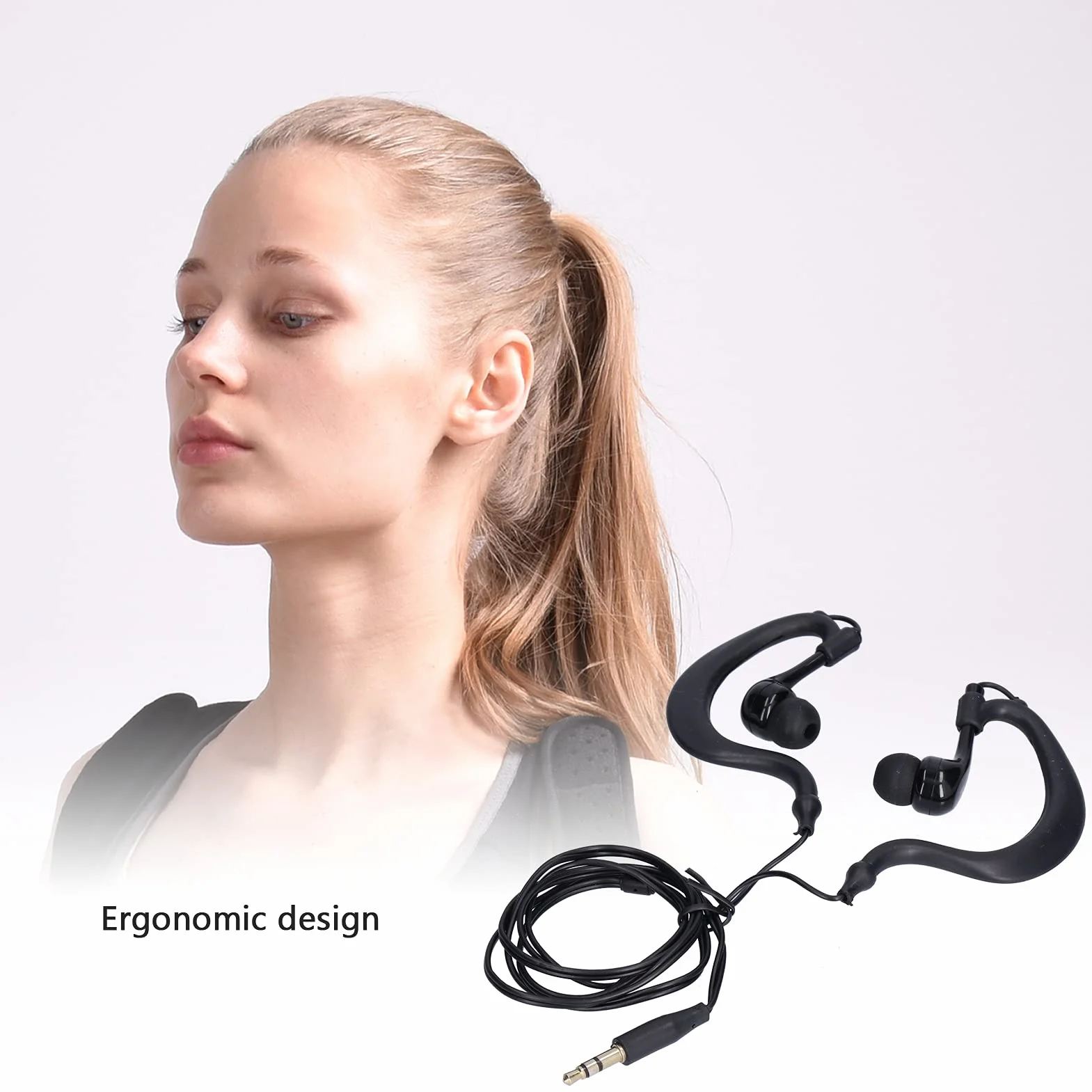 Annadue Écouteurs étanches Casque de Natation Prise 3,5 Mm Écouteur sous-Marin Casque à Conduction étanche avec Remplacer Les Bouchons d'oreille pour la Natation Courir Surf(Le Noir)