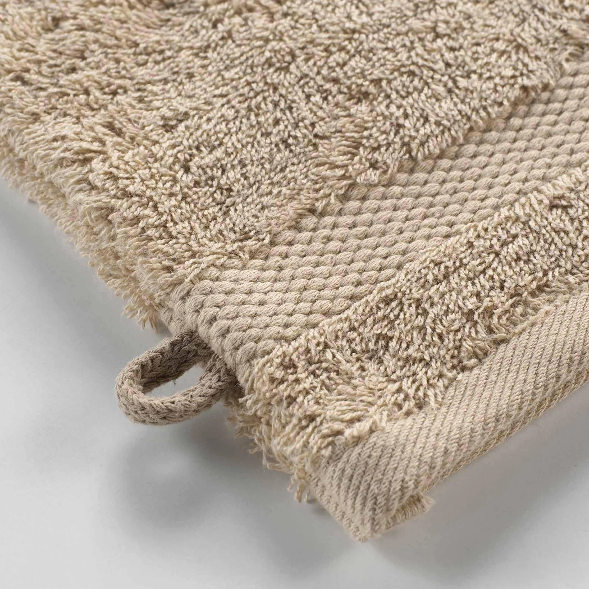 Douceur d'Intérieur Gants de Toilette 15 x 21 cm 100% Coton Uni Elegance Noisette