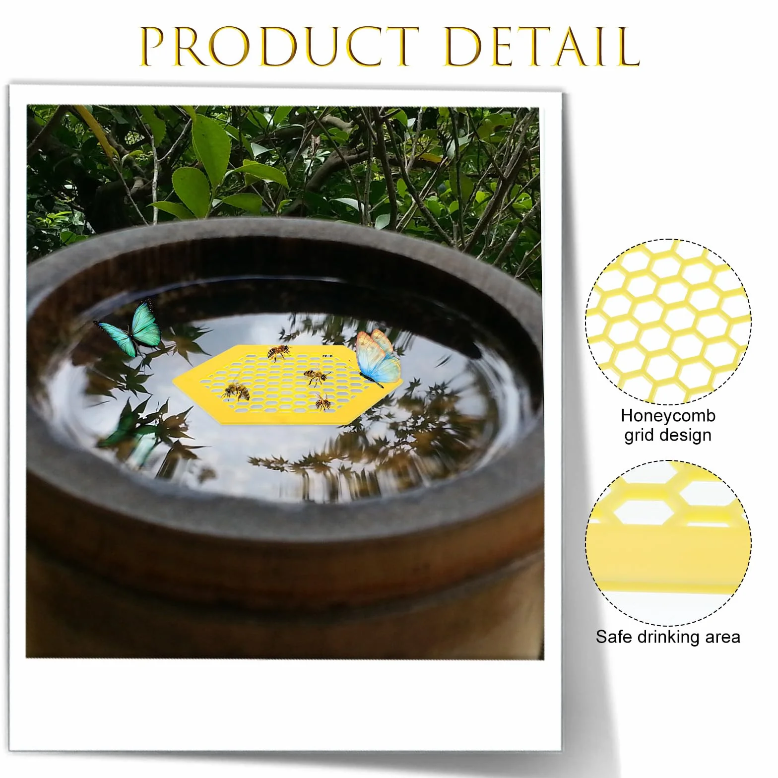 Lot de 4 îles flottantes pour abeilles 18 cm mangeoire abeilles arroseur insectes station eau papillon décoration jardin extérieur pollinisateurs