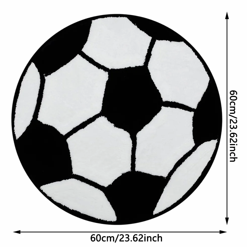 Tapis de Football Rond Antidérapant 60x60cm pour Chambre Enfants Salon