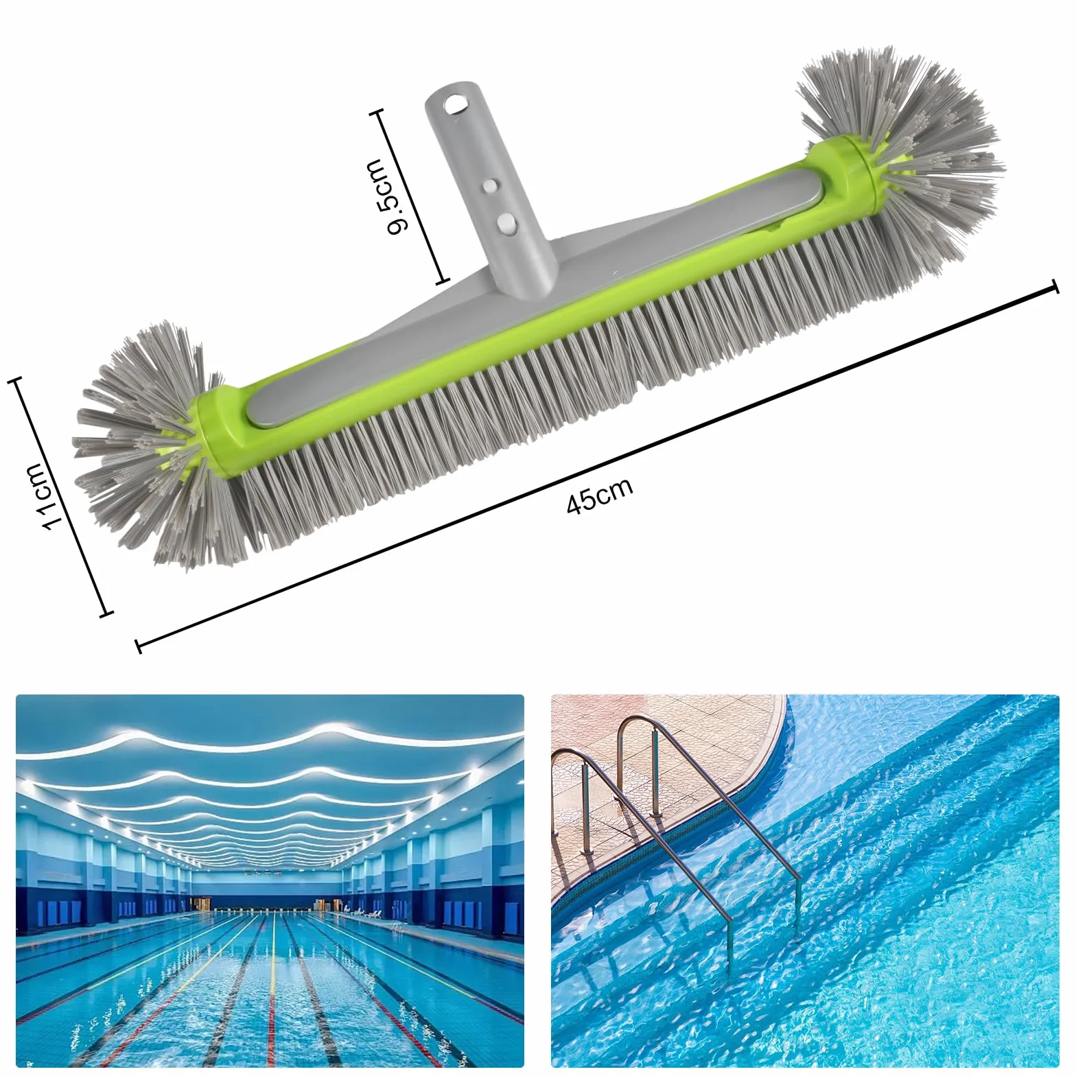 Forhome Brosse de Piscine, Balai Brosse AJ-3 pour Piscine, Baignoire, Mur, Carrelage