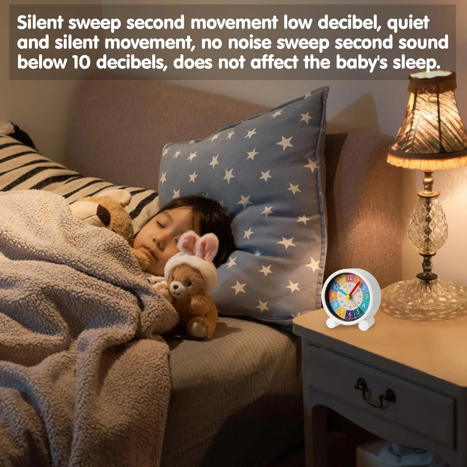 Réveil Enfant Numérique Silencieux Apprentissage Horloge 3in coloré