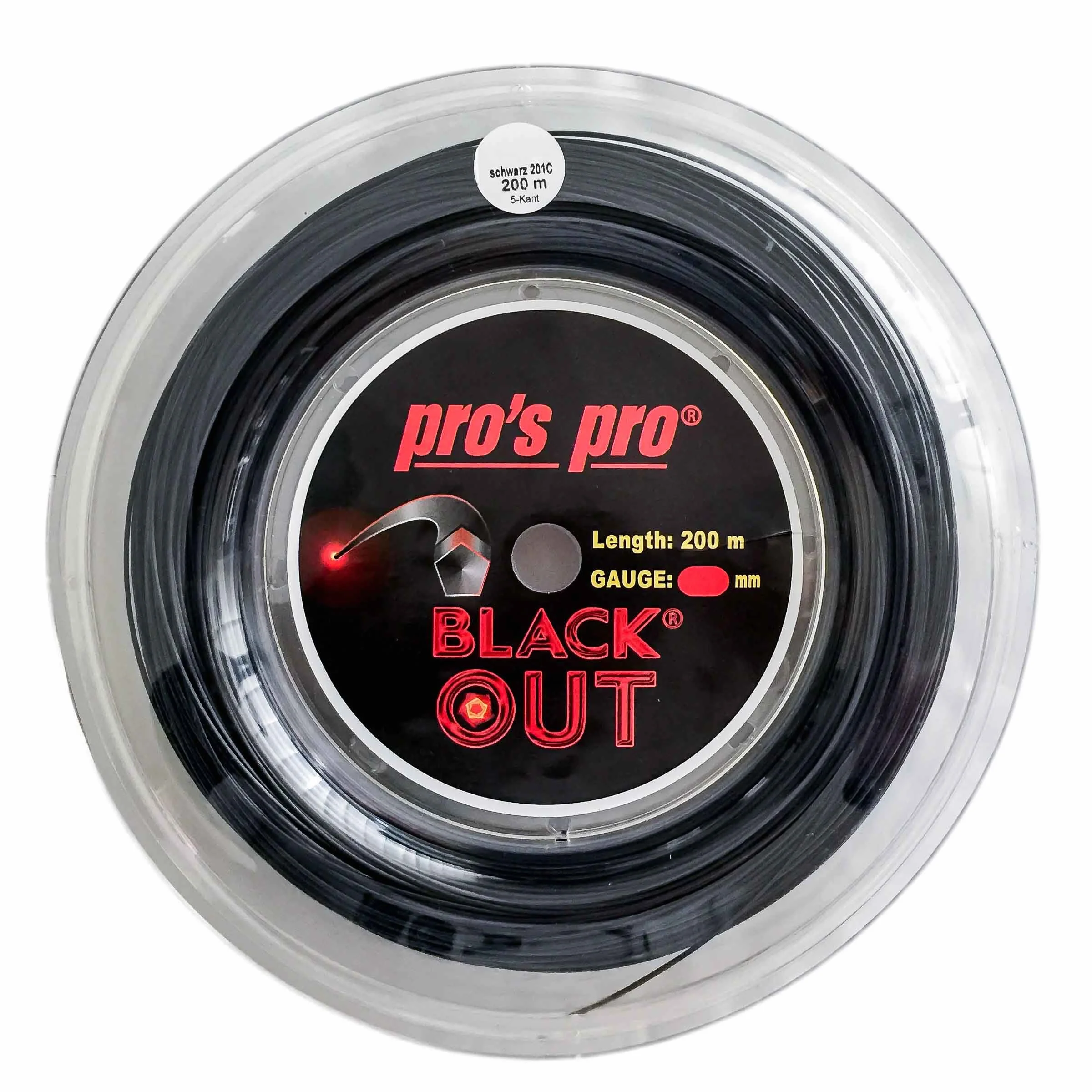 Pro's Pro BlackOut Corde de tennis Noir 1,28 mm Bobine de 200 m