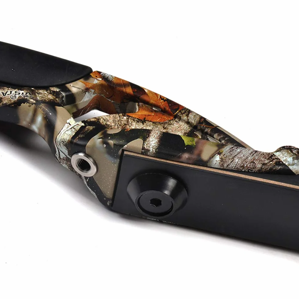 SHARROW 30-40lbs Arc Classique Takedown Arc Recourbé 64 Pouces Arc de Chasse Arc Long Traditionnel Arc de Compétition de Tir à l'arc (Camo, 30lbs)