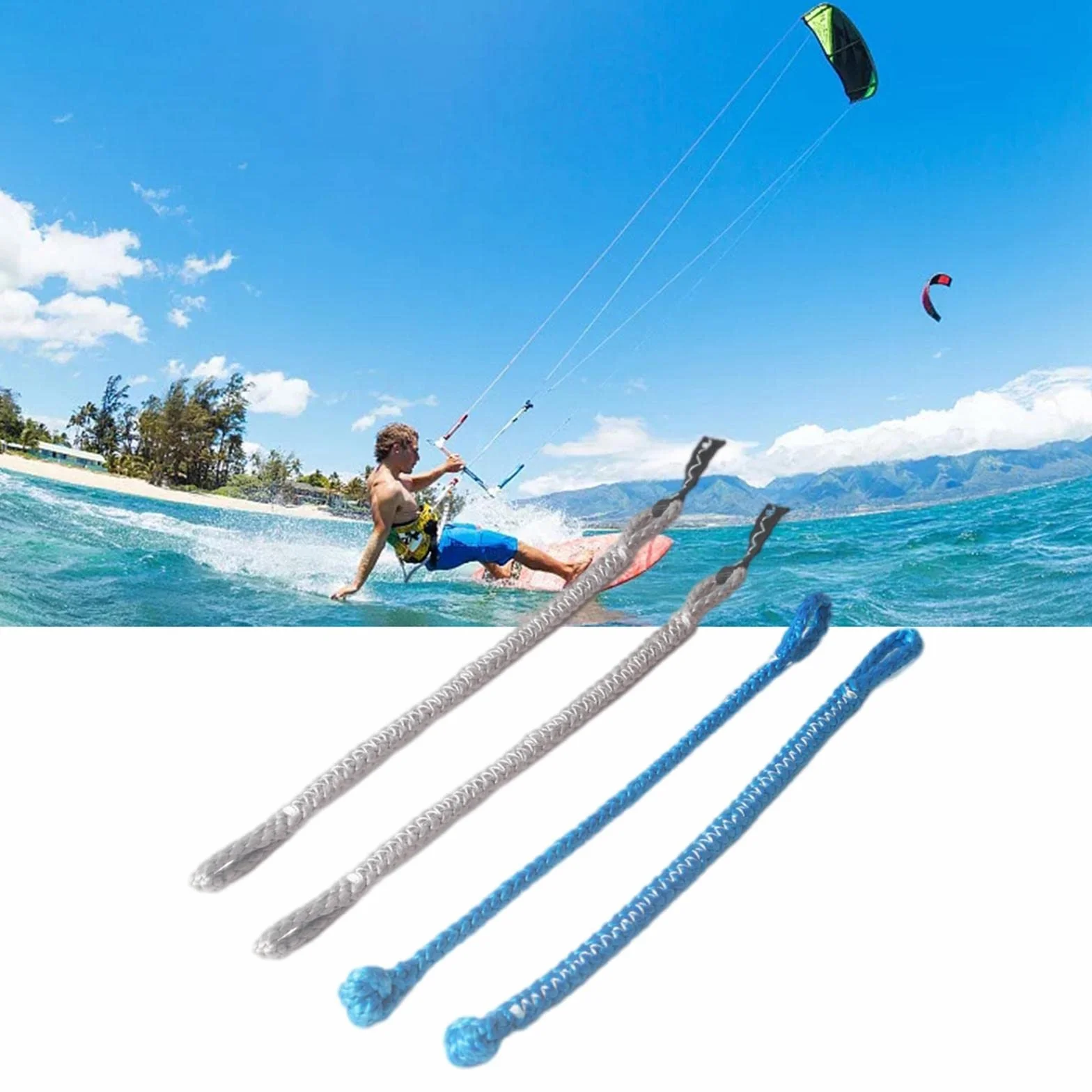 Queues de cochon universelles pour kitesurf 1000 kg Rouge Bleu