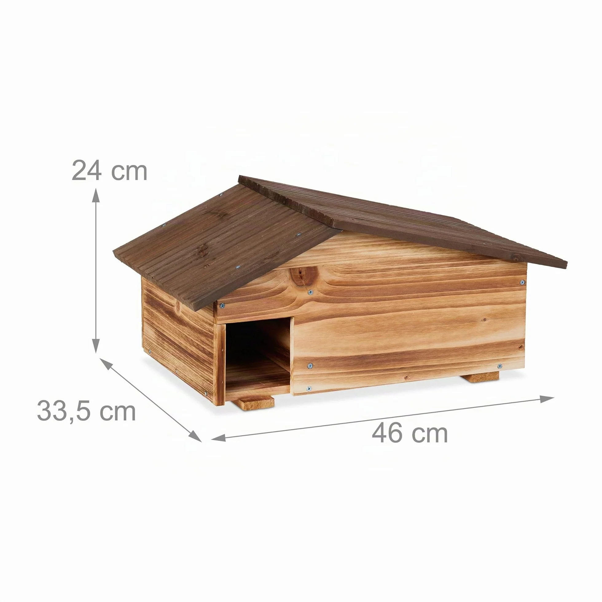 Relaxdays Abri pour hérisson 2 Parties Hiver 24 x 46 x 33,5 cm Marron