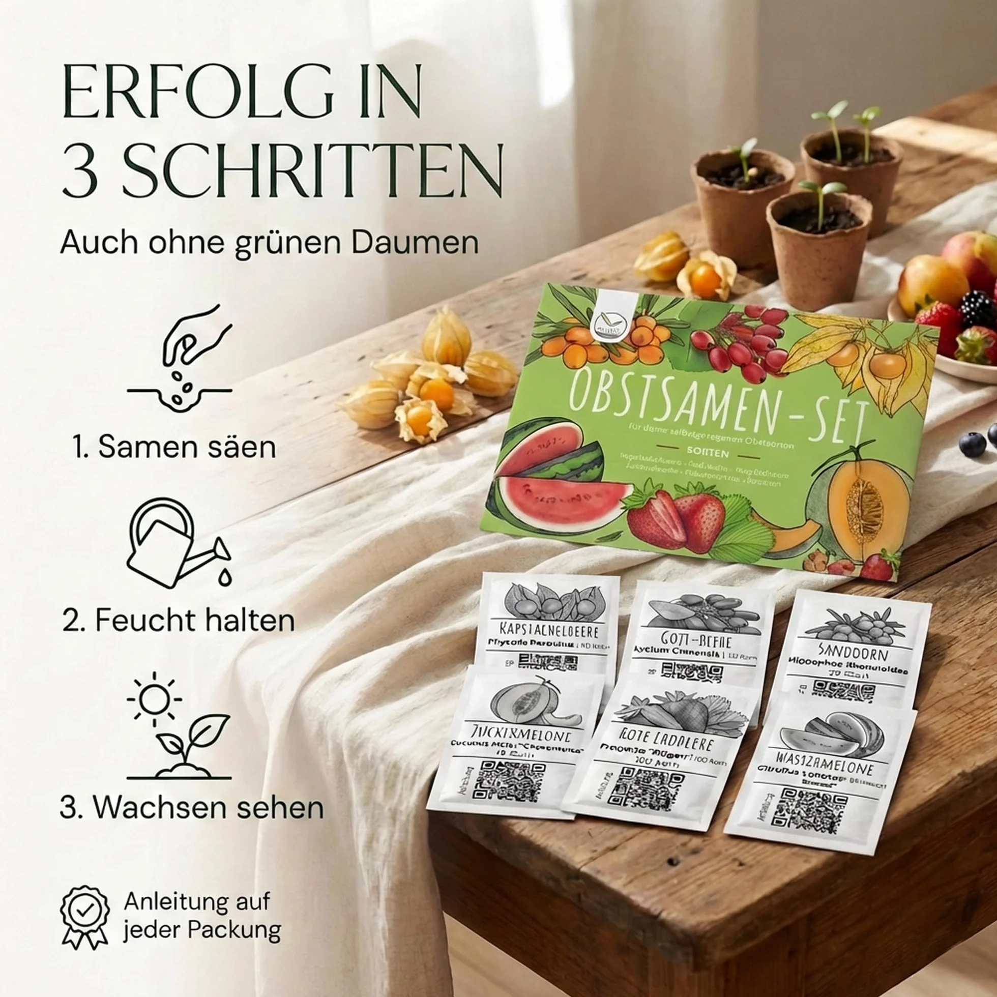 Kit de graines de fruits exotiques 6 variétés pour verger jardin balcon
