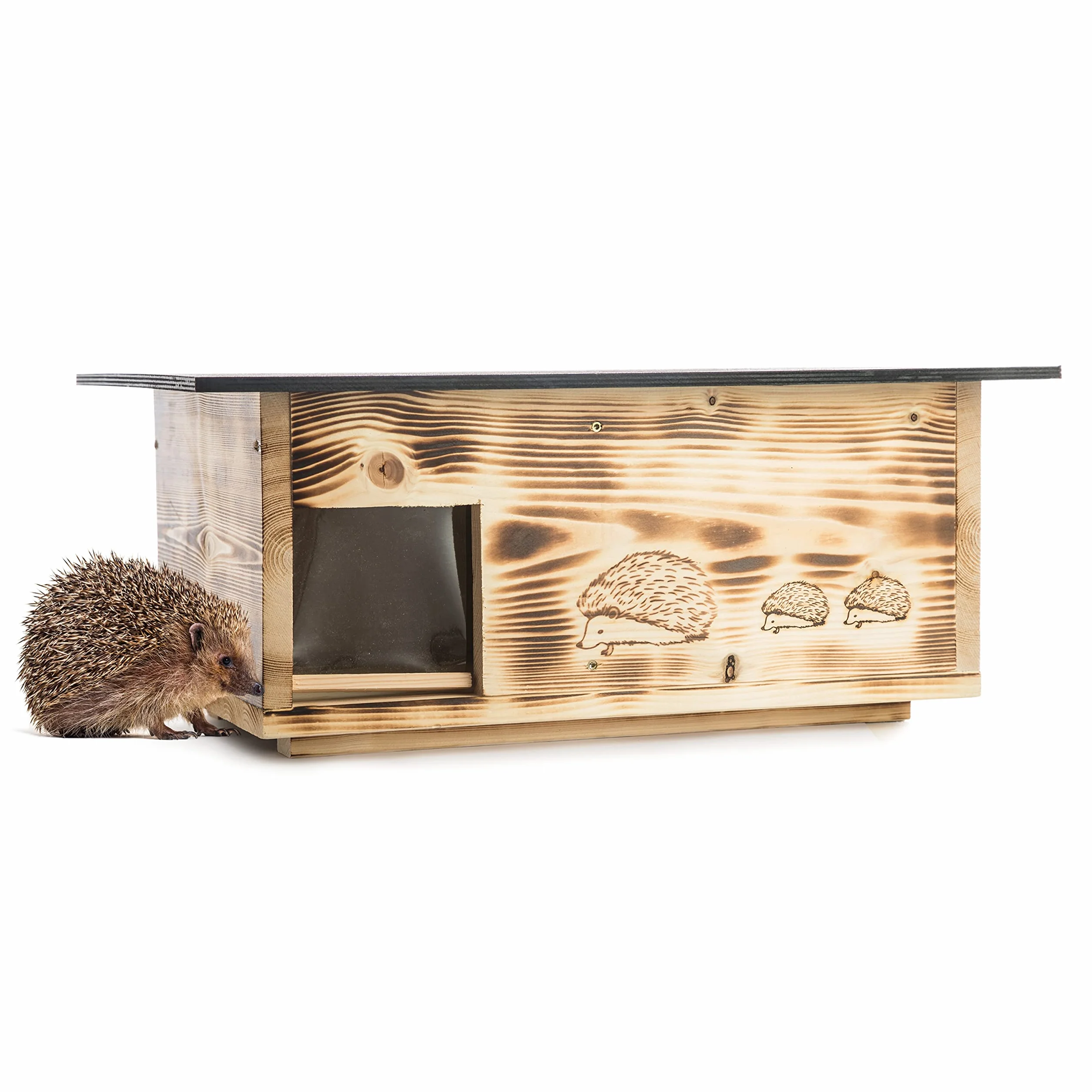 Hôtel pour hérisson XXXL IG2 Maison avec entrée Labyrinthe et clapet Fond et Toit amovible