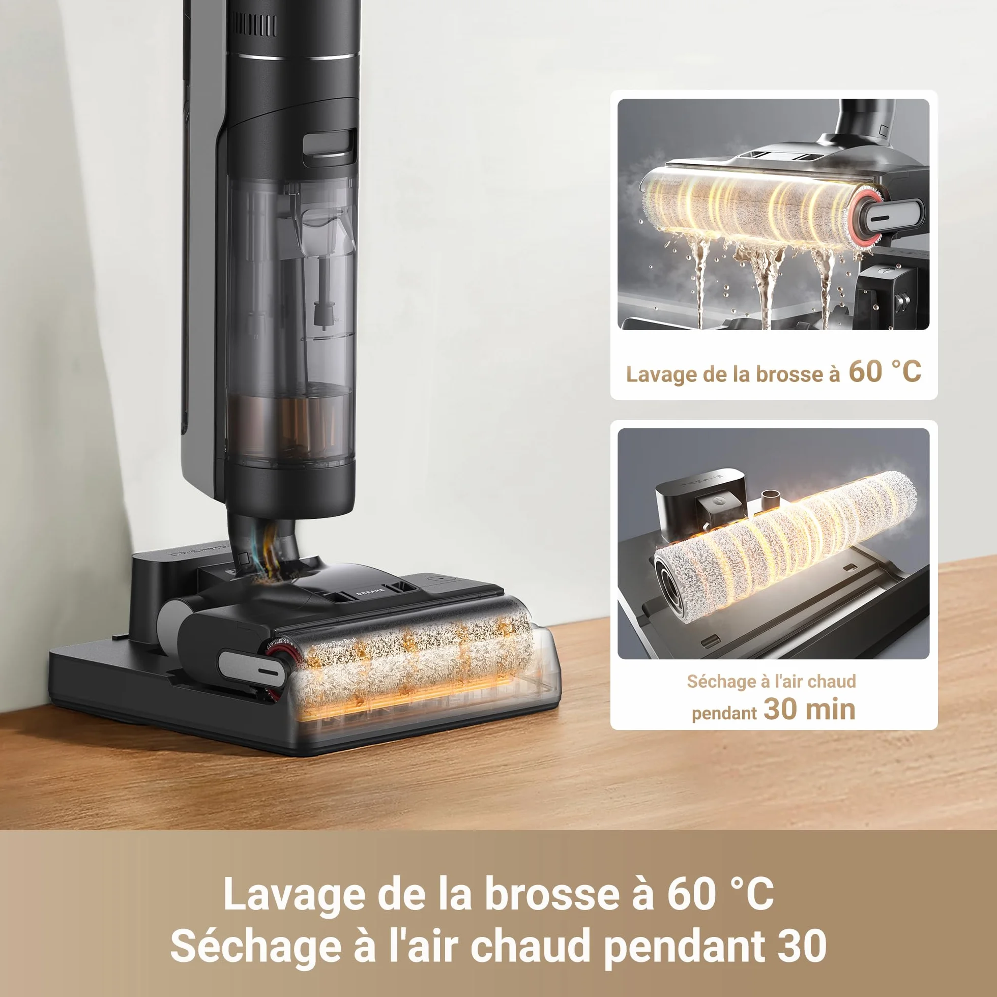 Dreame H12 Pro Ultra Aspirateur Laveur sans Fil 16000 Pa Brosse 2 Bords