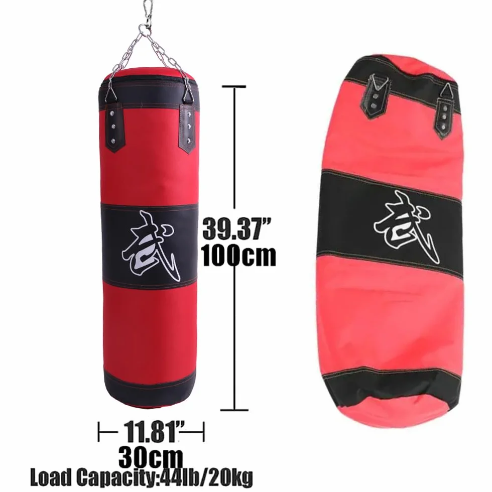 Sac De Frappe,Sac De Frappe Adulte,Sac De Boxe,15PCS Suspension Boxe Punching Bag avec Gants,Bandages,chaîne,Rotation à 360°,pour Le Muay Thai et Les Combats