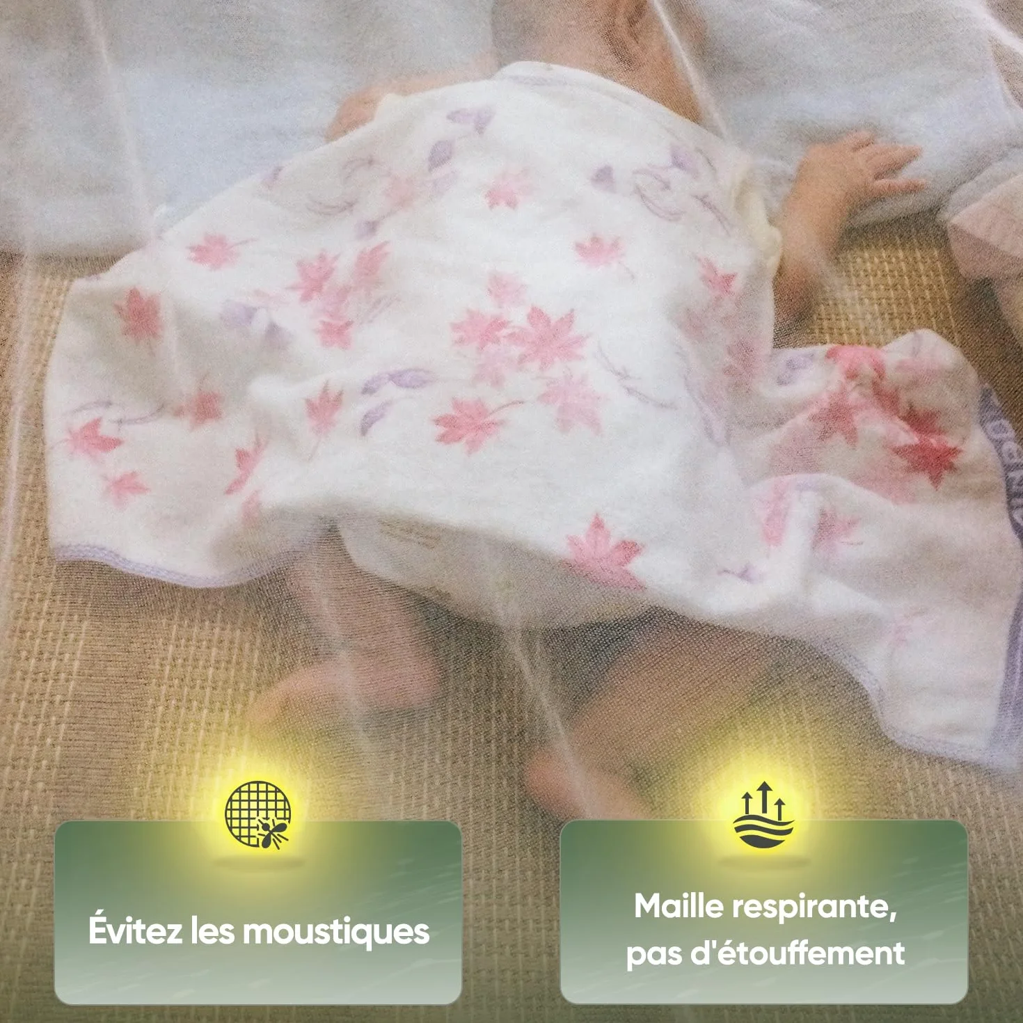Sekey Moustiquaire pour Lits Simples/Doubles | Écran de Protection Anti-Insectes | Kit de Suspension Complet | Système d'installation Rapide et Facile (220x200x200cm-lit Double-Doubles Ouvertures)