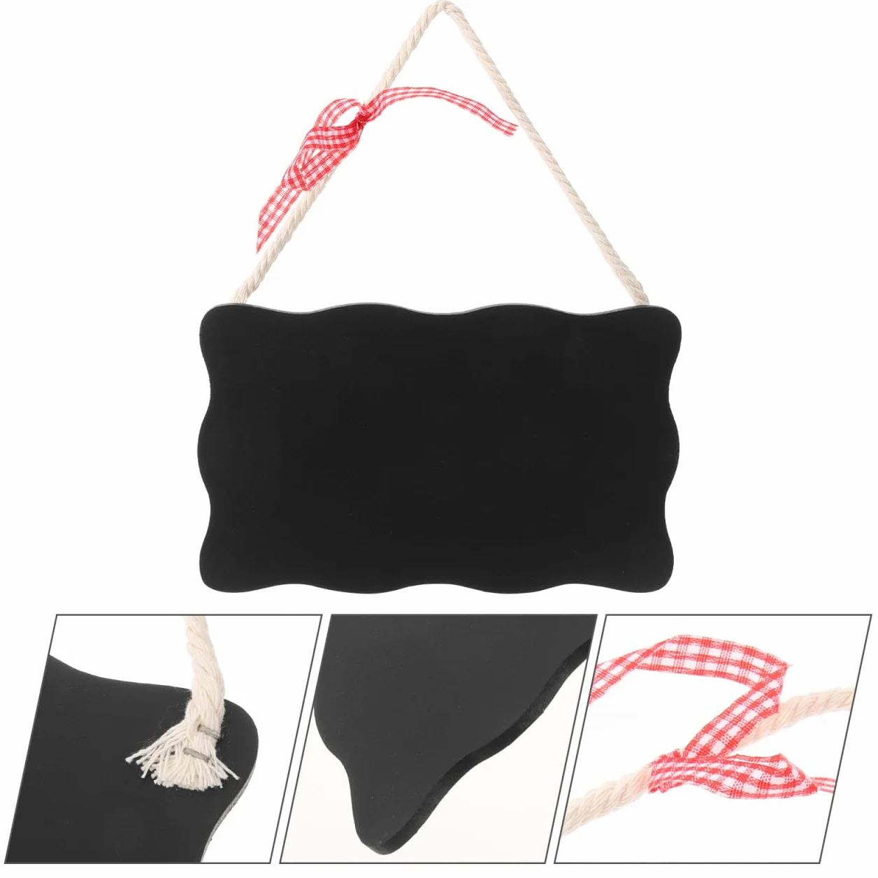 Tableau Noir Double Face En Bois 7.09x4.33In Mini Panneau Ardoise Avec Ficelle Suspendue