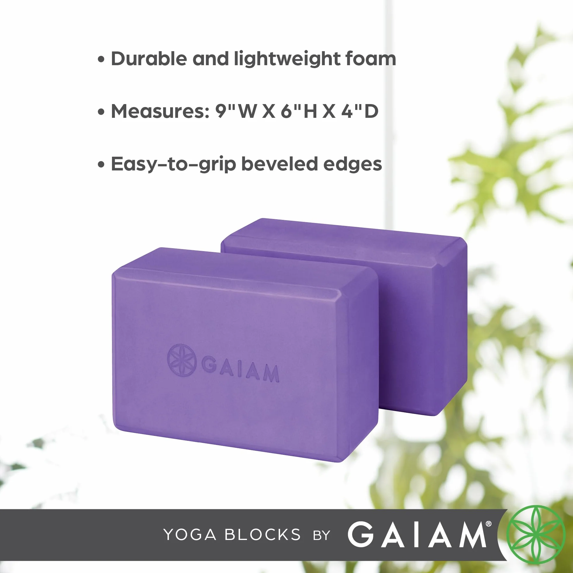 KRETIX Gaiam Essentials Lot de 2 Blocs de Yoga – Surface en Mousse Souple antidérapante pour Yoga, Pilates, méditation