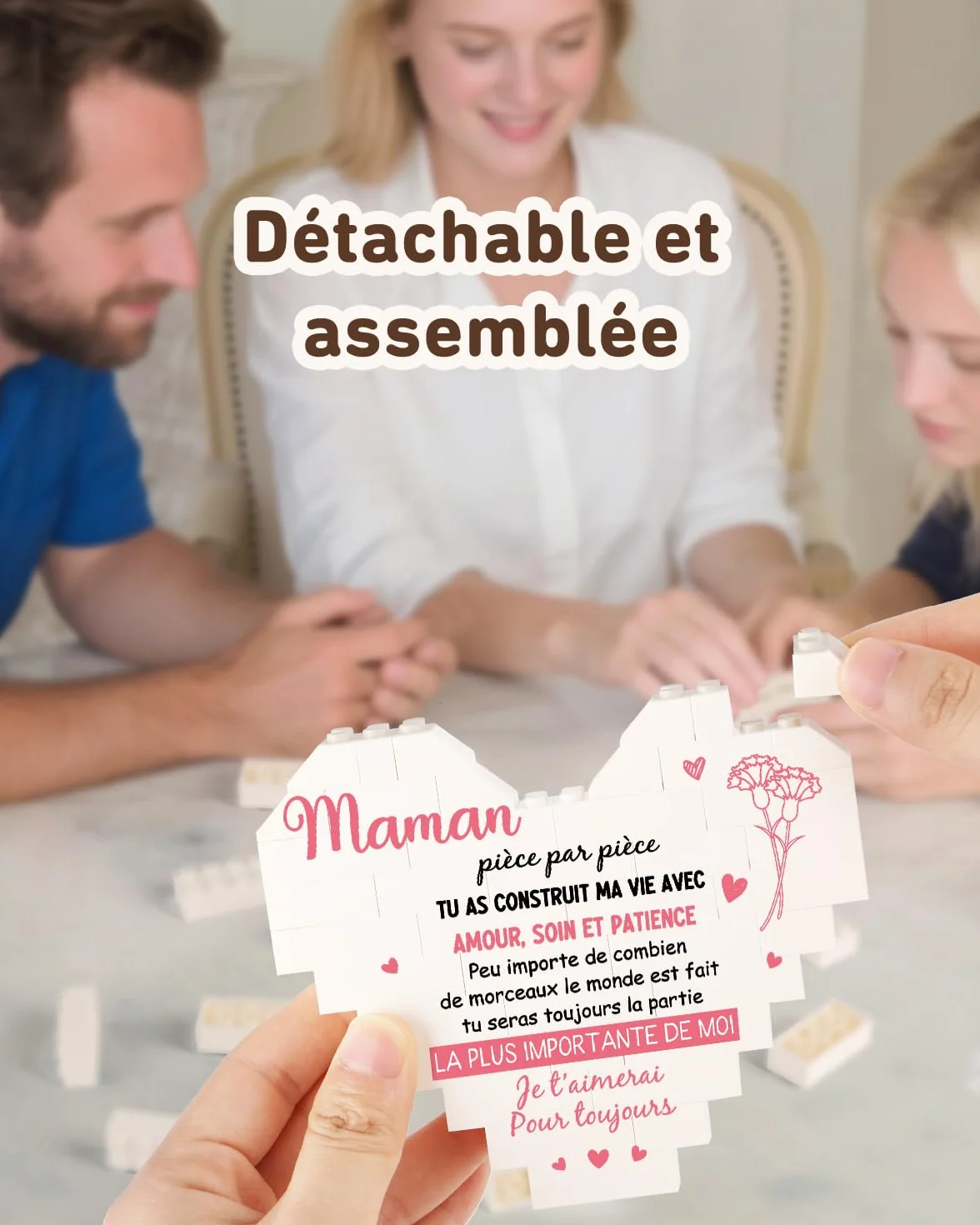 Cadeau Maman Ornement Cœur Décoratif Anniversaire Fête des Mères Fils Filles