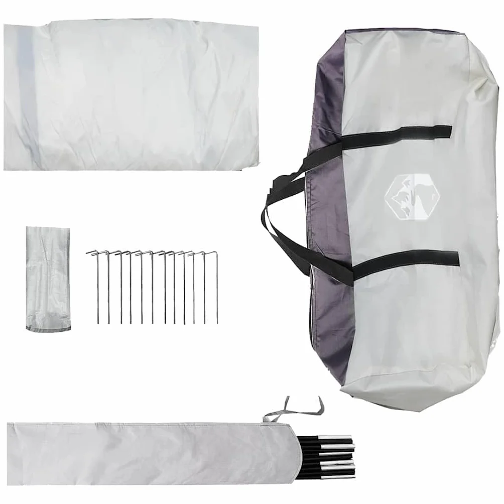 VidaXL Dôme de Piscine Gris et Orange 546 x 516 x 250 cm Anti-UV Pliable