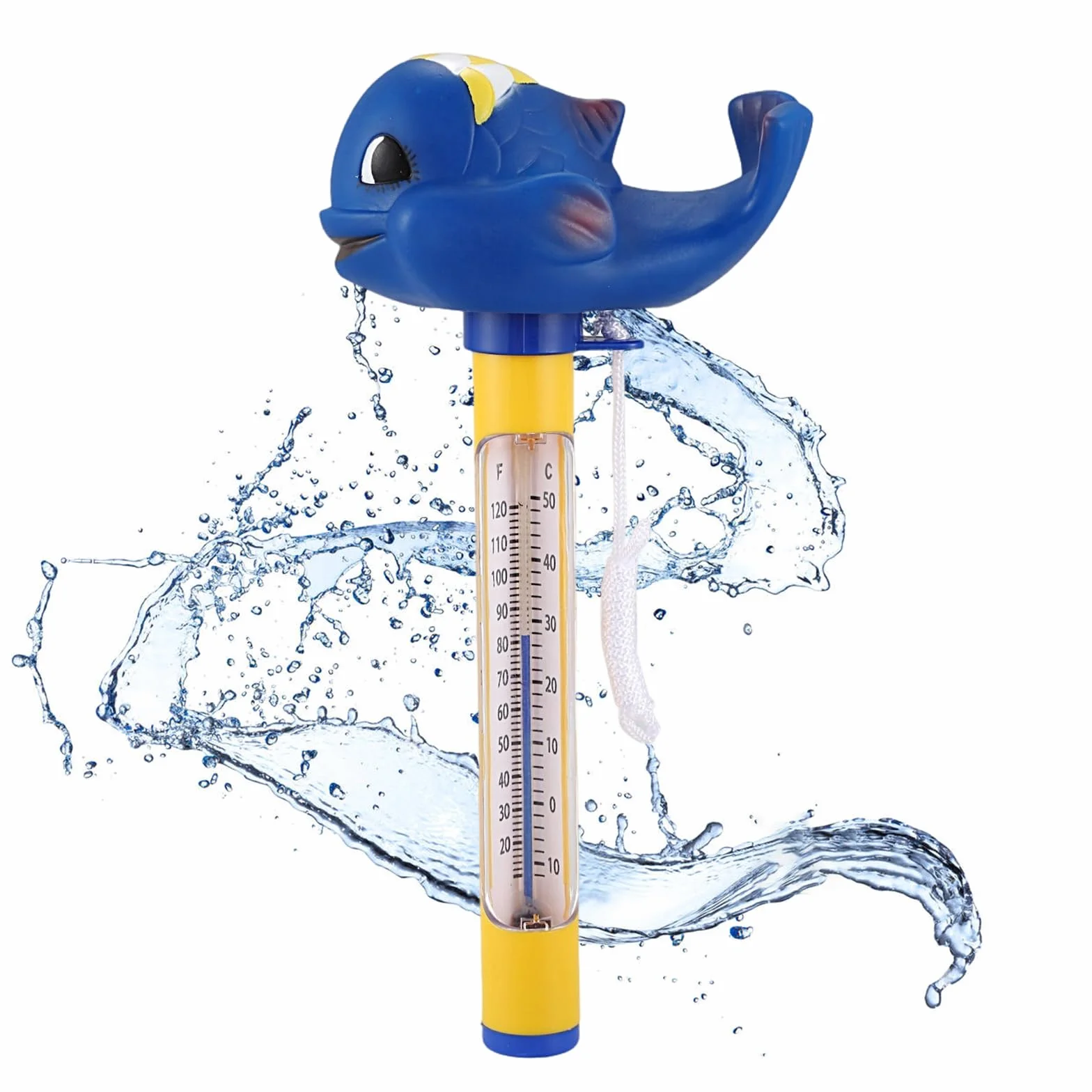 Thermomètre Piscine Flottant avec Ficelle, Précision Température Eau pour Spas, Aquariums