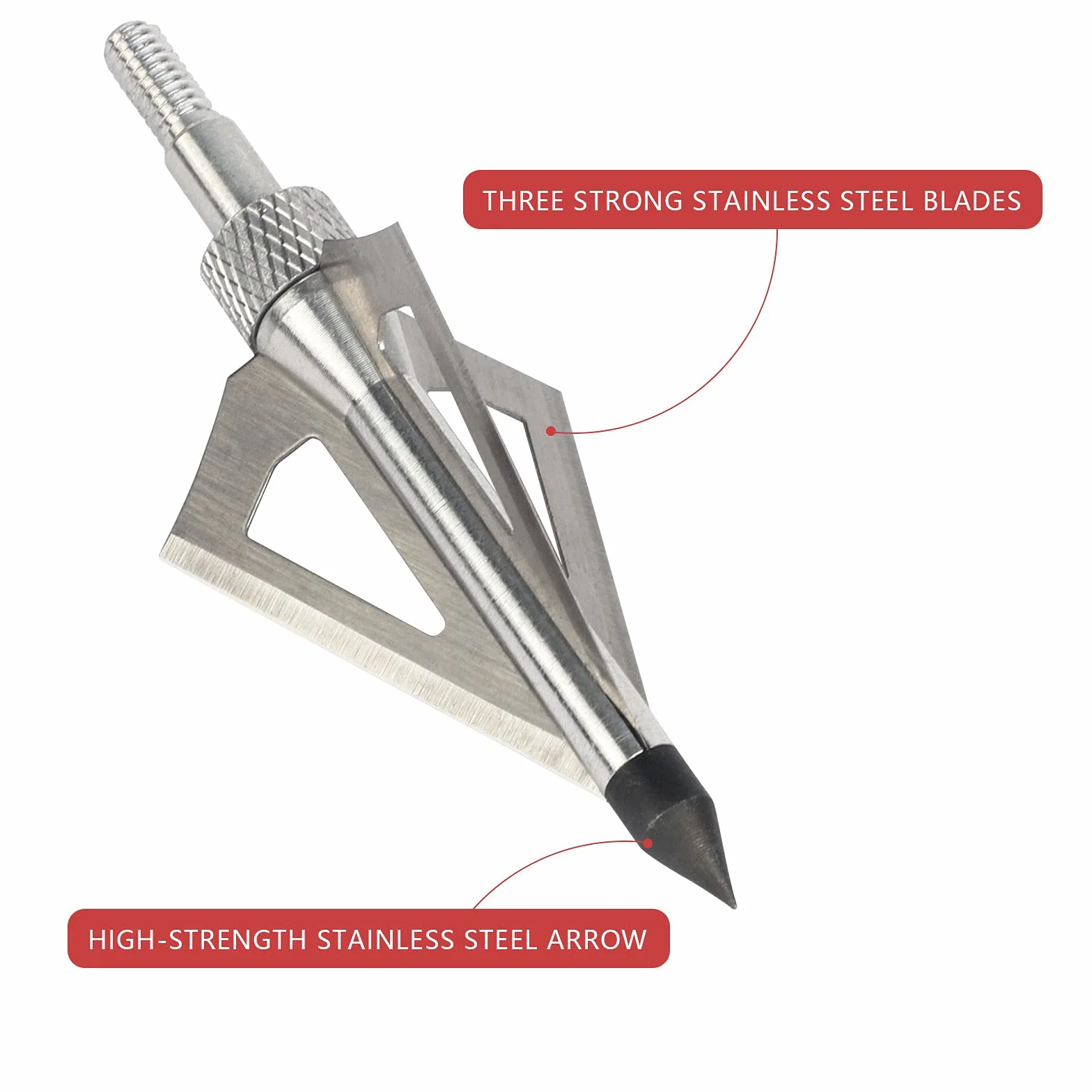 Runmeihe 12 Pointes de Flèche en Acier Inoxydable Chasse avec Un étui de Rangement pour Arbalète de Chasse Adulte, Cible Tir à l'arc et Arbalète Traditionnelle