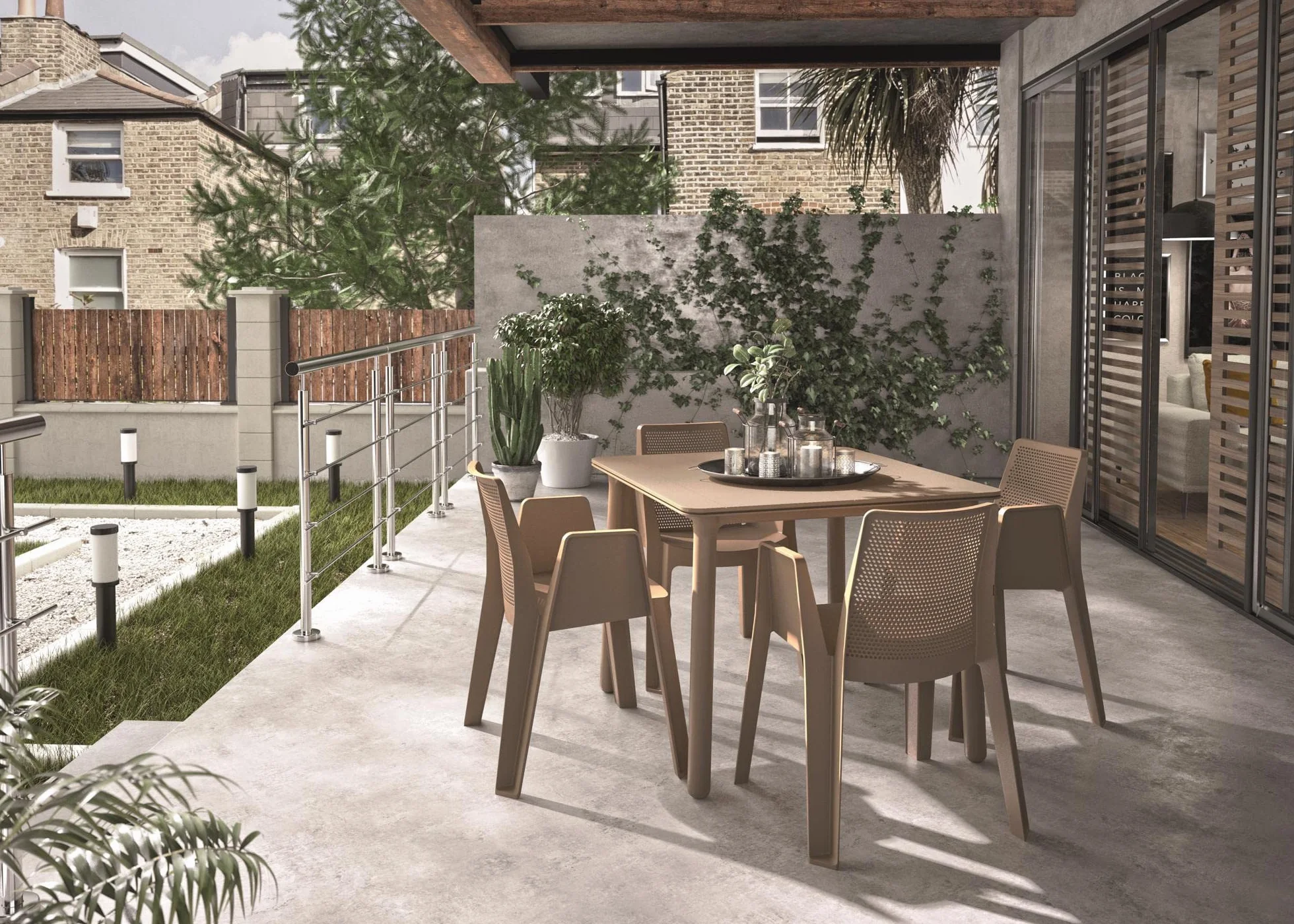Resol Noa Table carrée Intérieure Extérieur 90x90 Jardin Terrasse Balcon Design Blanc