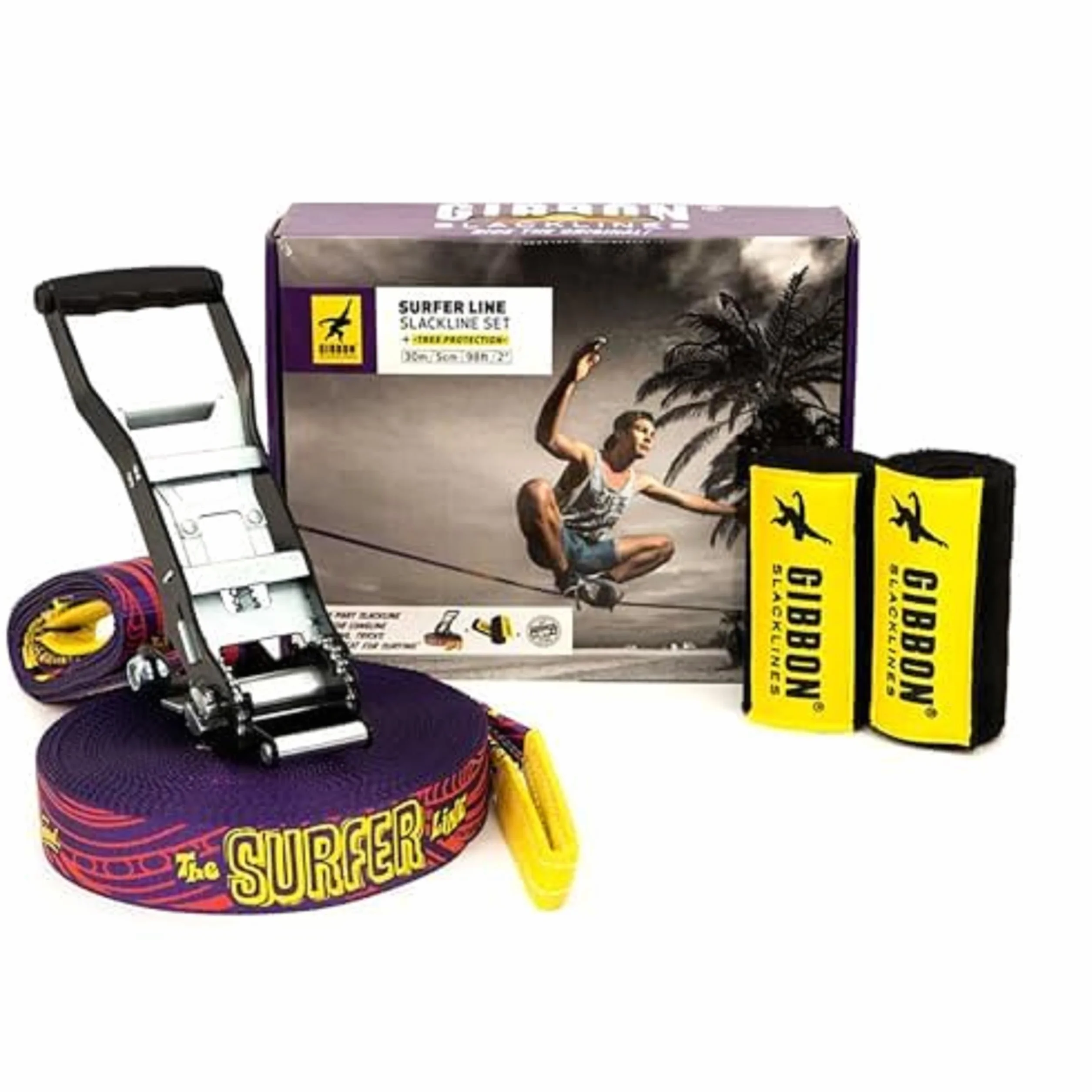 Gibbon Slacklines Surfer Line Kit de Slackline Violet M