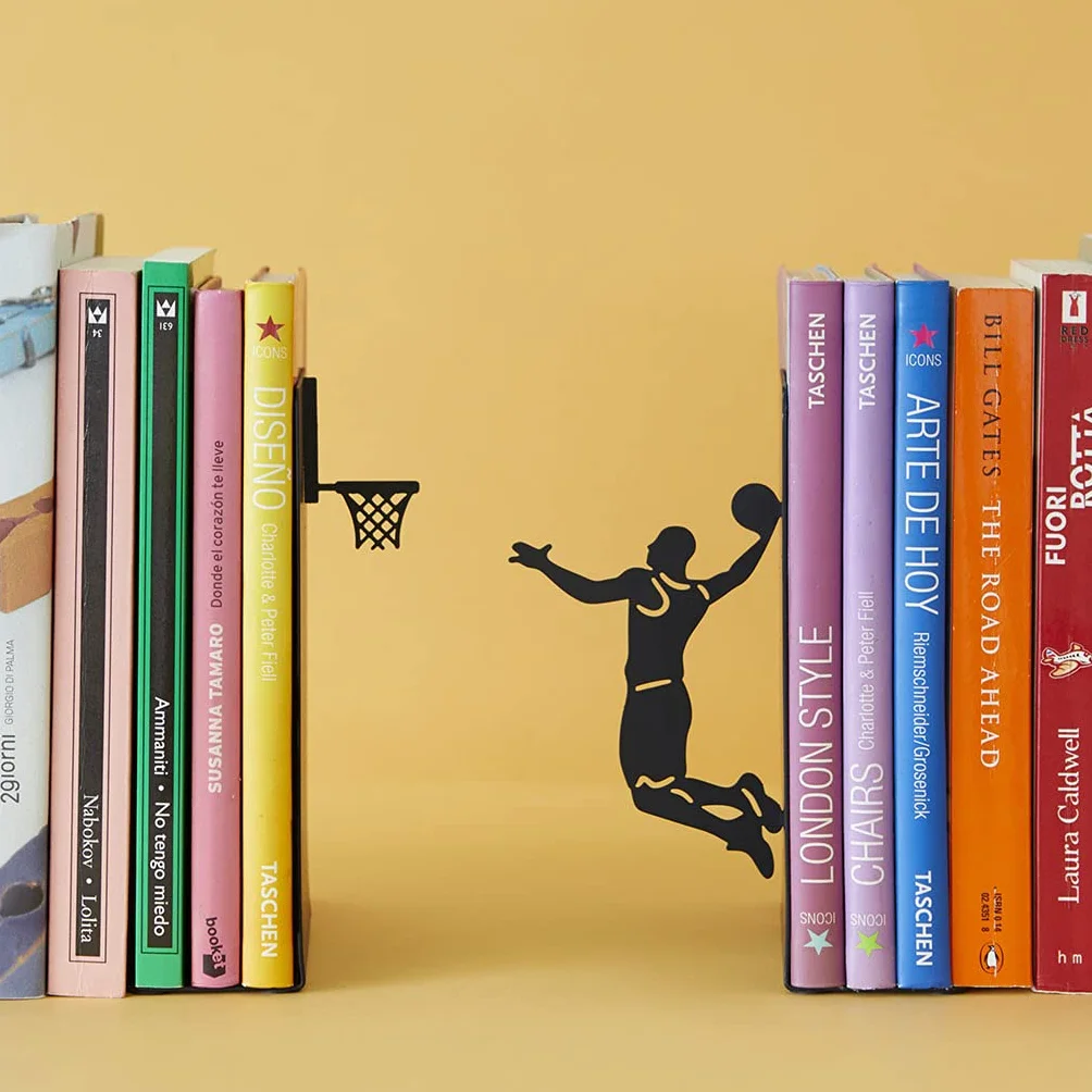 Balvi Serre-Livres Slam Dunk Noir Support de Livres en Forme de Joueur de Basket