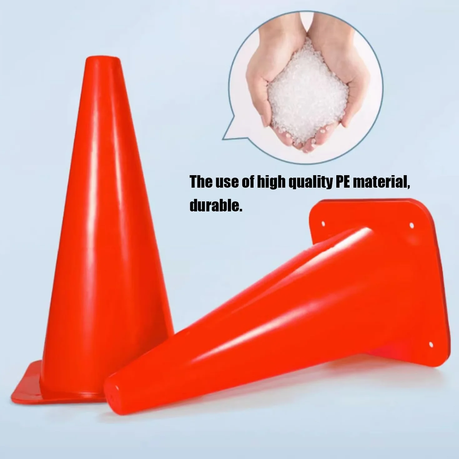 Cônes de Signalisation Rouges 18 cm Plastique pour Entraînement Football Fitness